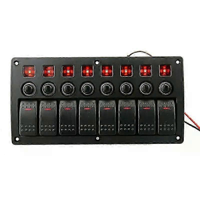 8-Group Combination Panel Switches Marine Toggle Switch Power Female Switch Switch Panel for Automotive Marine red
