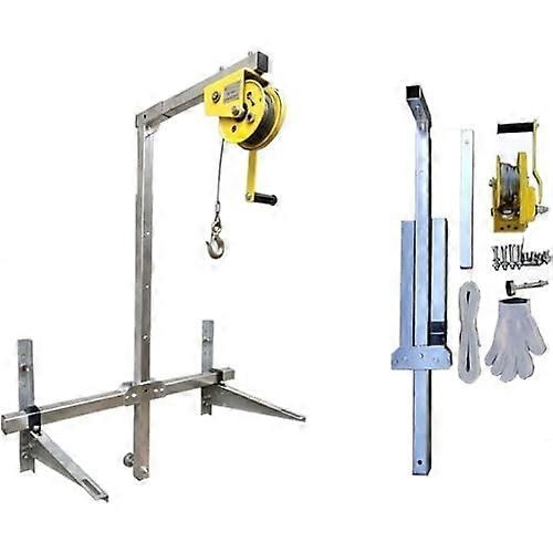 Steel Air Conditioner Outside Installation Lifting Tool 15m Portable Bracket Crane External Unit With Pulley