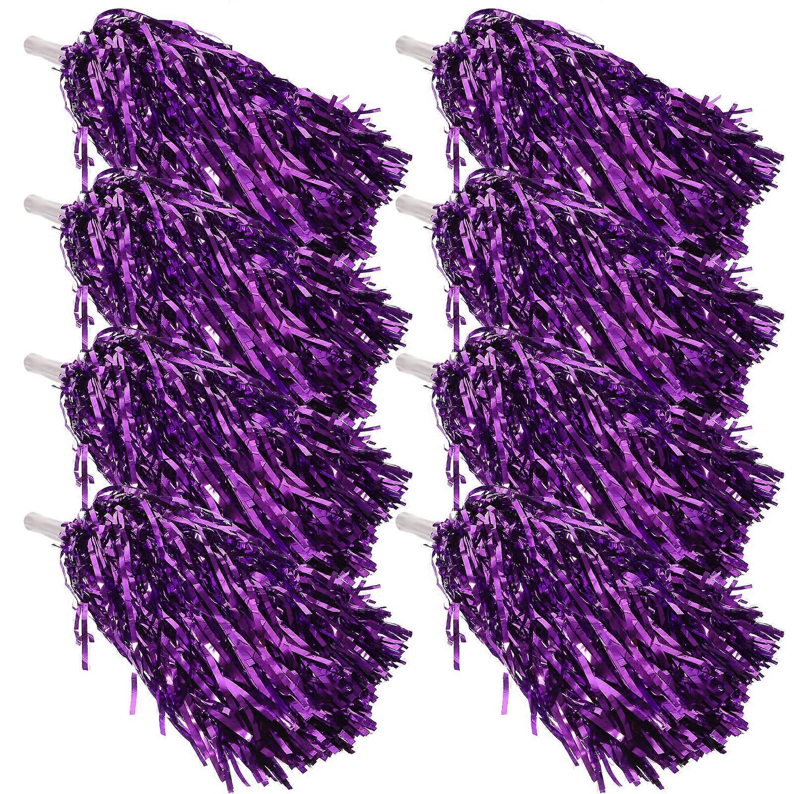Purple Cheerleading Pom Poms for Cheering Use Durable PVC Material Great for Team Spirit 16pcs