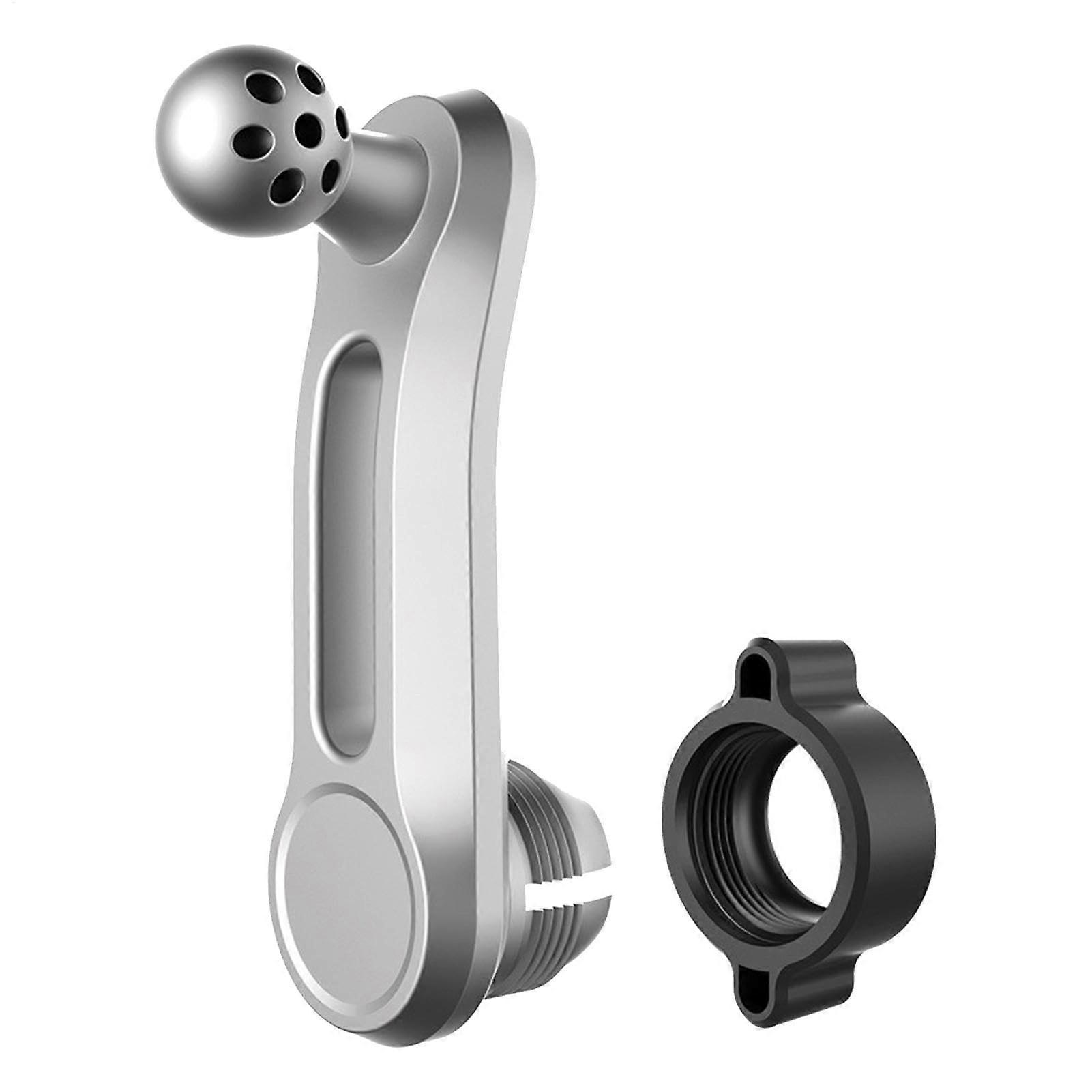 Car Phone Holder With 17mm Ball Connector And Extension Mount For Air Vent, Dashboard Or Windshield Silver