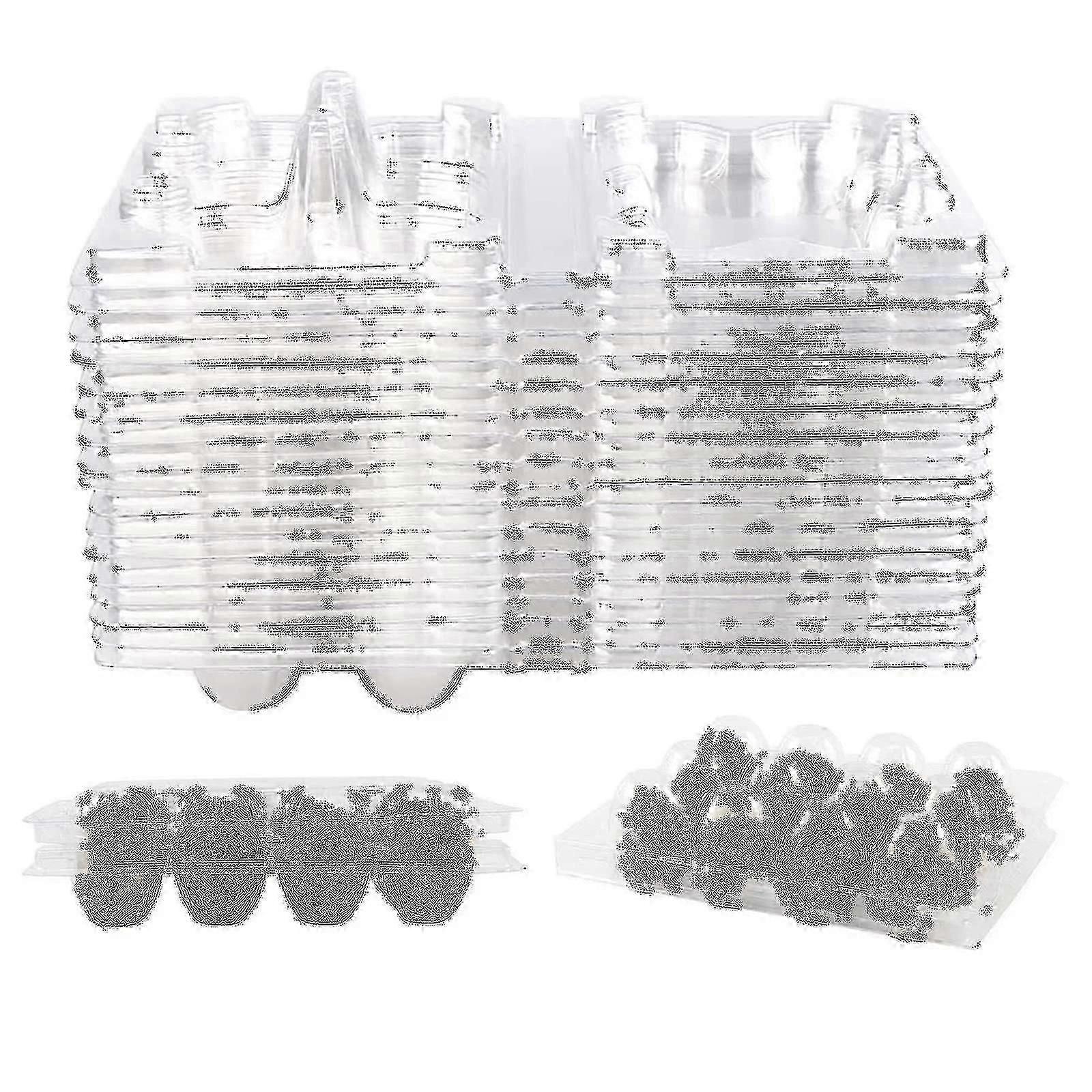 Reusable 12 Grids Quail Egg Carton with Lid, 100pcs Transparent Storage Container for Refrigerator, Mini Egg Dispenser Organizer