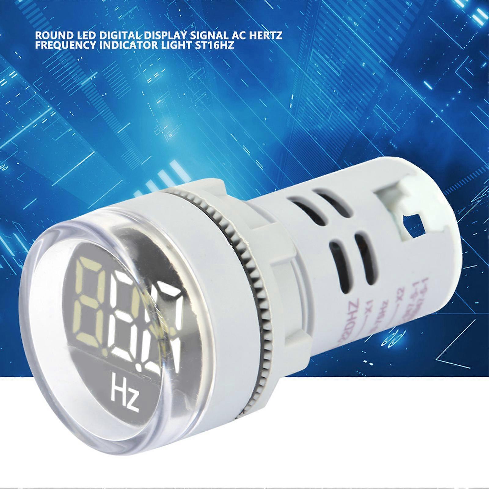 AD16-22DSH White Round LED Digital Frequency Meter 20-75Hz