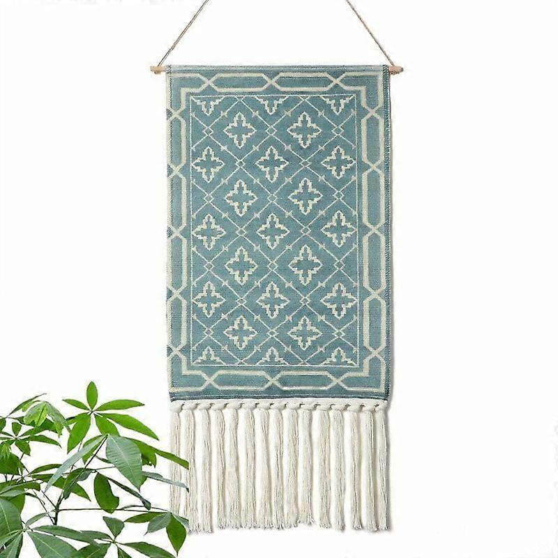 Handmade Bohemian Style Macrame Wall Hanging Cotton Fringe Tassel with Copper