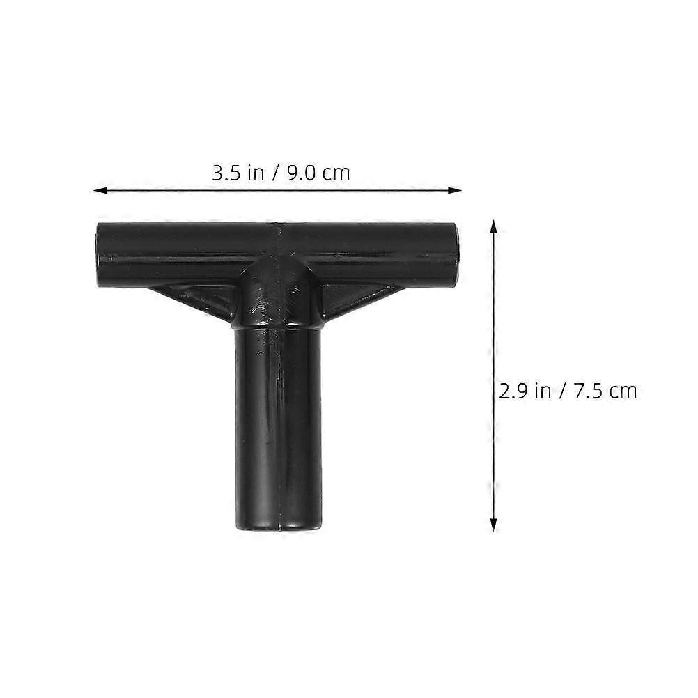 Trampoline Pole Fitting T Shaped Pole Connector for Family Entertainment Black Plastic for Stability 3Pcs
