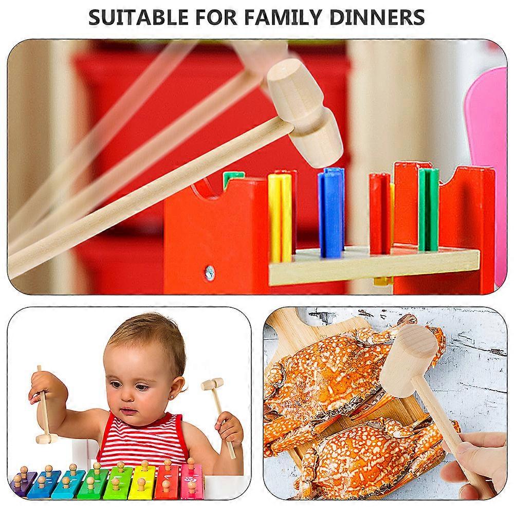 Wooden Crab Mallet Mini Hammer for 40Pcs Practical Seafood and Cake Use