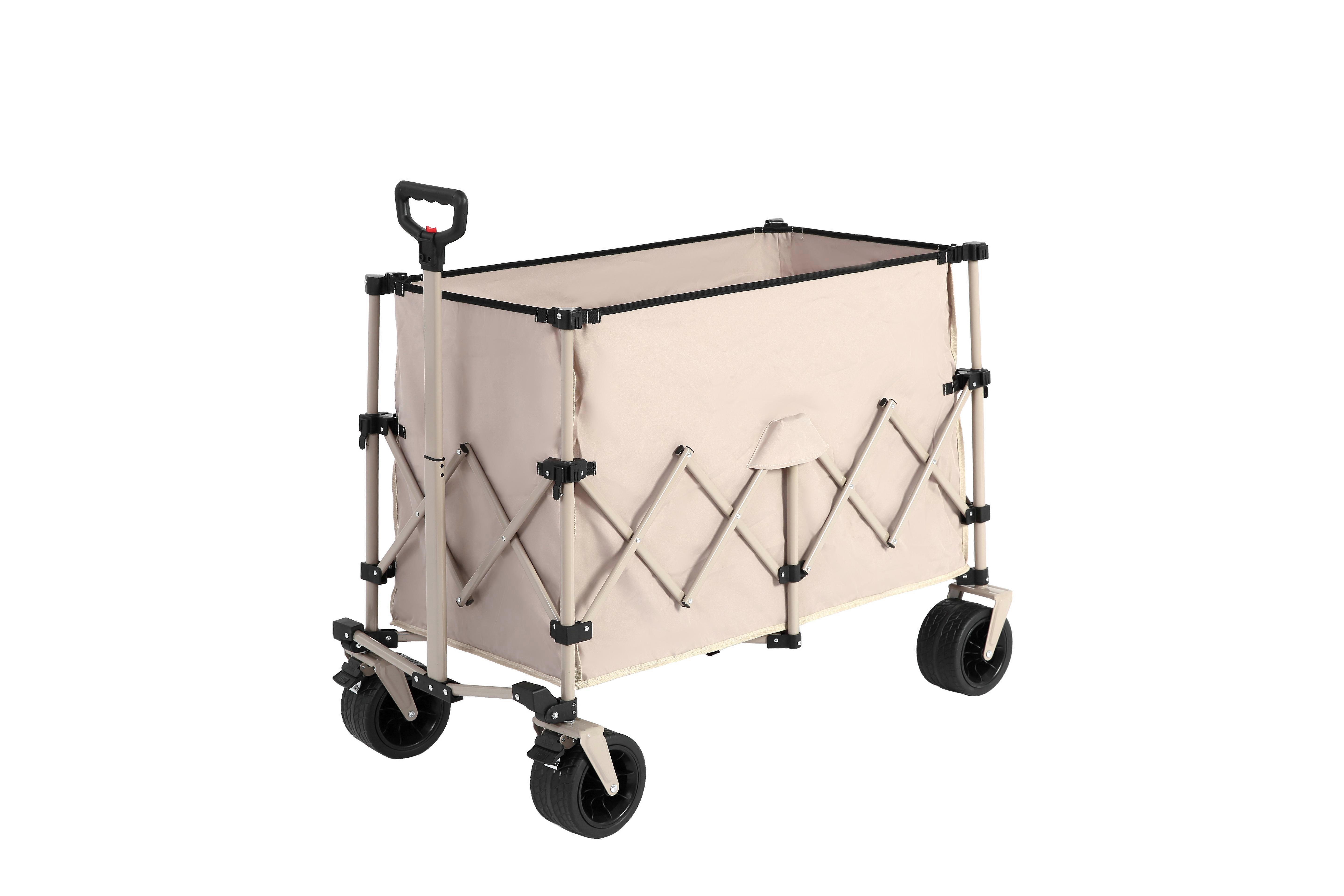 Collapsible Beach Wagon 220lbs Capacity Foldable Garden Cart with Big All-Terra