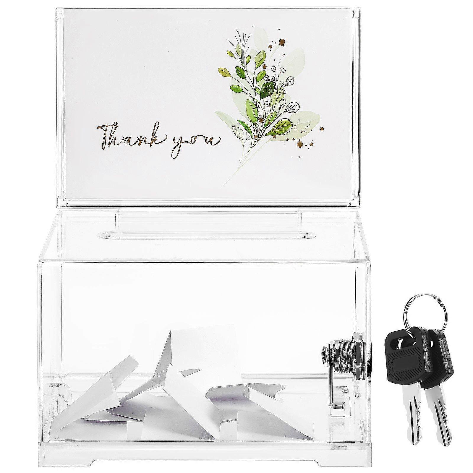 Ballot Box: Clear Acrylic Donation Box With Lock - Ballot Container For Voting Fundraising Charity And Raffle Tickets - Suggestion Container