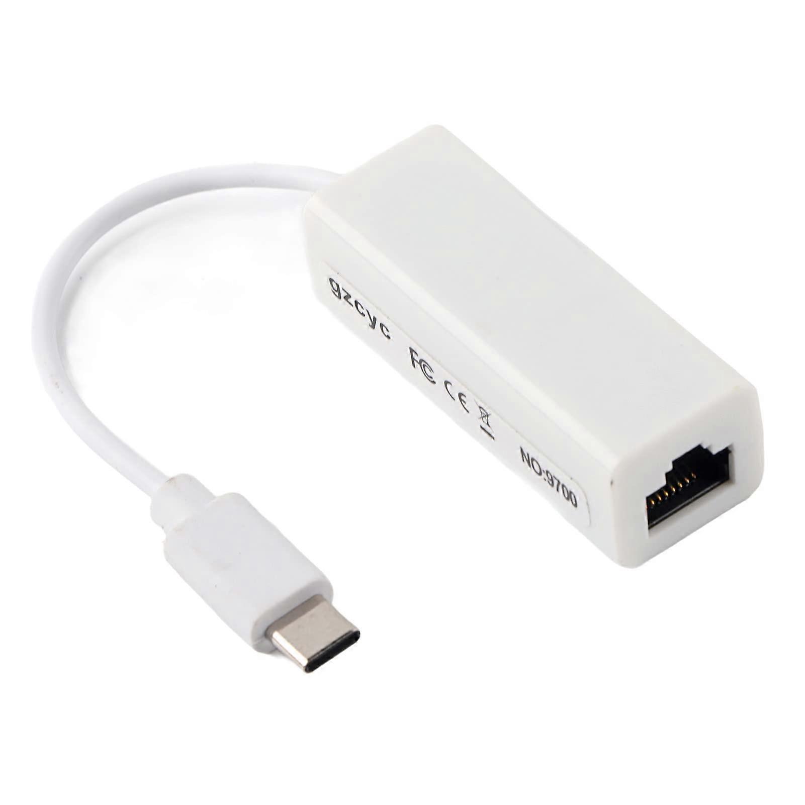 Type C to RJ45 Converter Plug and Play 100 Mbps Ethernet Adapter with Metal Housing for USBC Laptops and Desktops