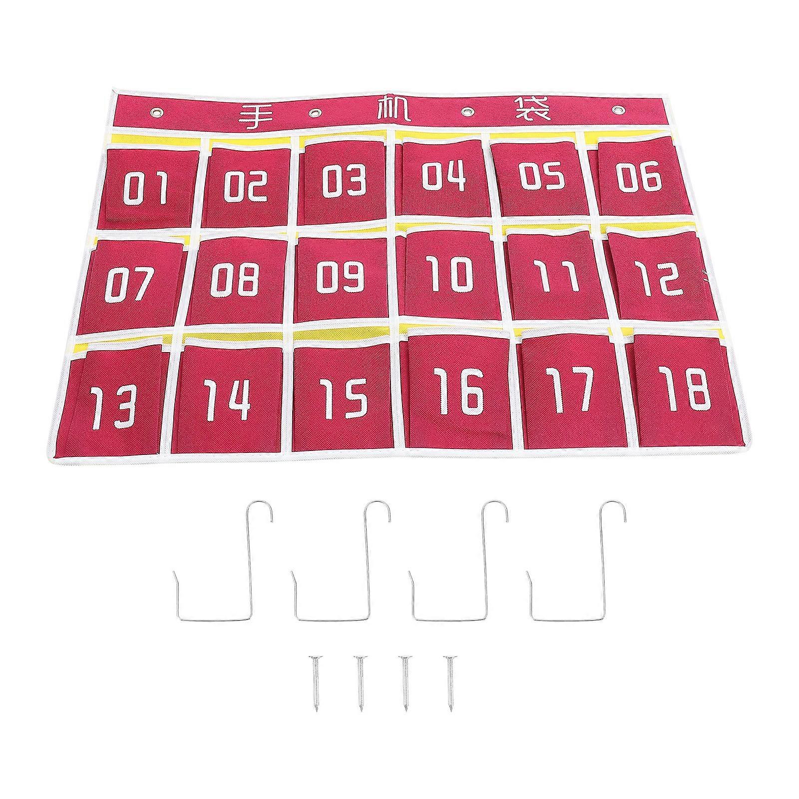 Wall-Mounted Phone Holder Multi-Function Phone Organizer for Storage 1Set Red