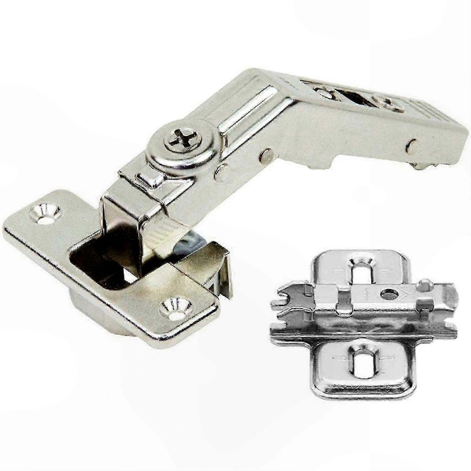 60° Bi-fold Hinge With Clip-on Design Mounting Plate Combo (set Of 2)