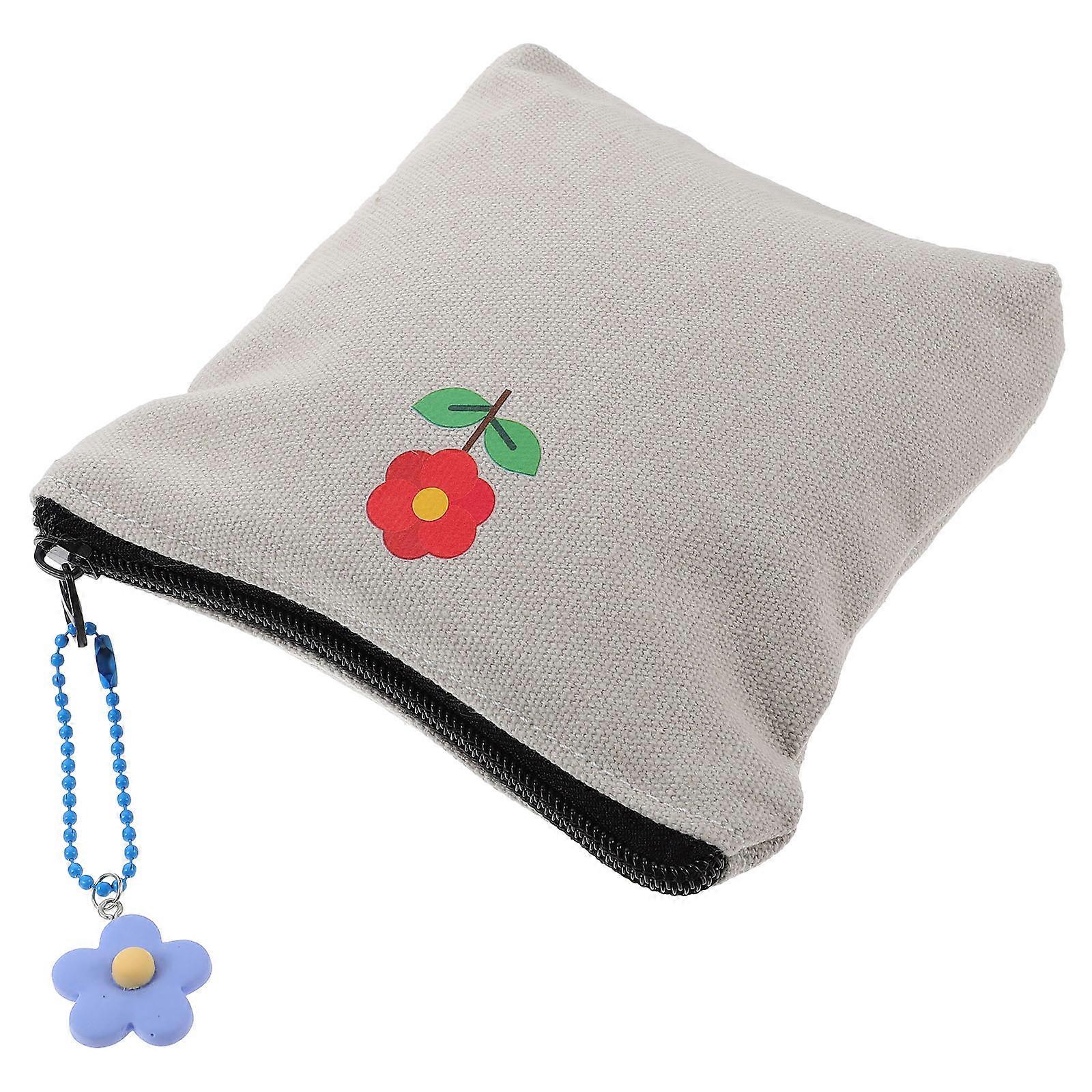 Grey Canvas Tampon Bag Portable for Storage Use 2Pcs