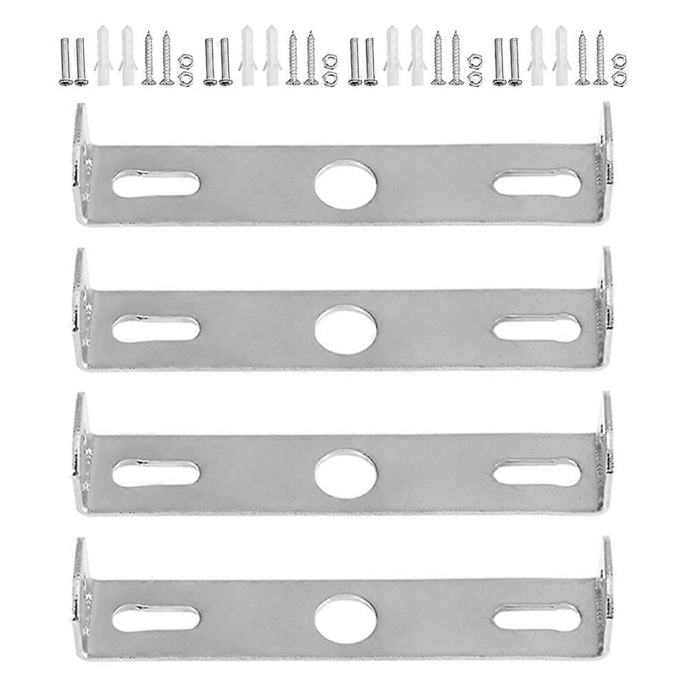 Lamp Mounting Plate Bracket for Ceiling Light 4Sets Silver Metal