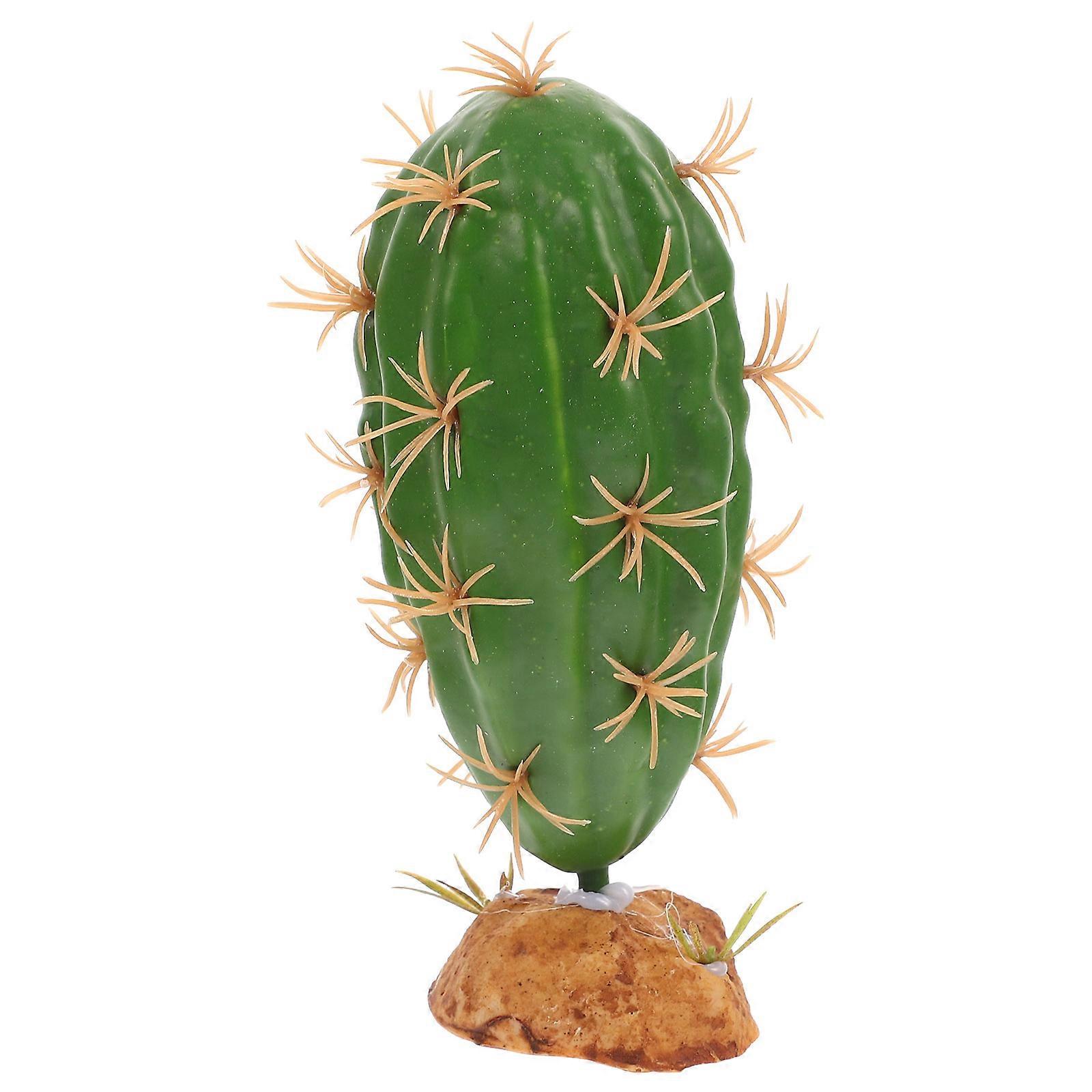 Reptile Artificial Plant 3Pcs Terrarium Decor For Pet Tank Including Hiding Spot Shape Enhances Dynamic Environment