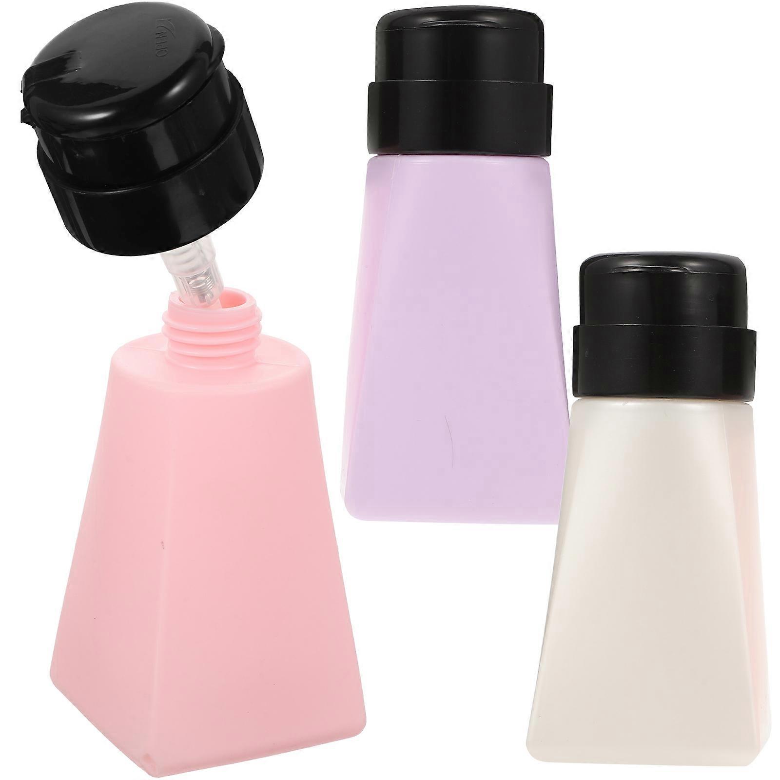 Nail Remover Bottle Push Down Pump Dispenser for 6Pcs Assorted Color Bottles