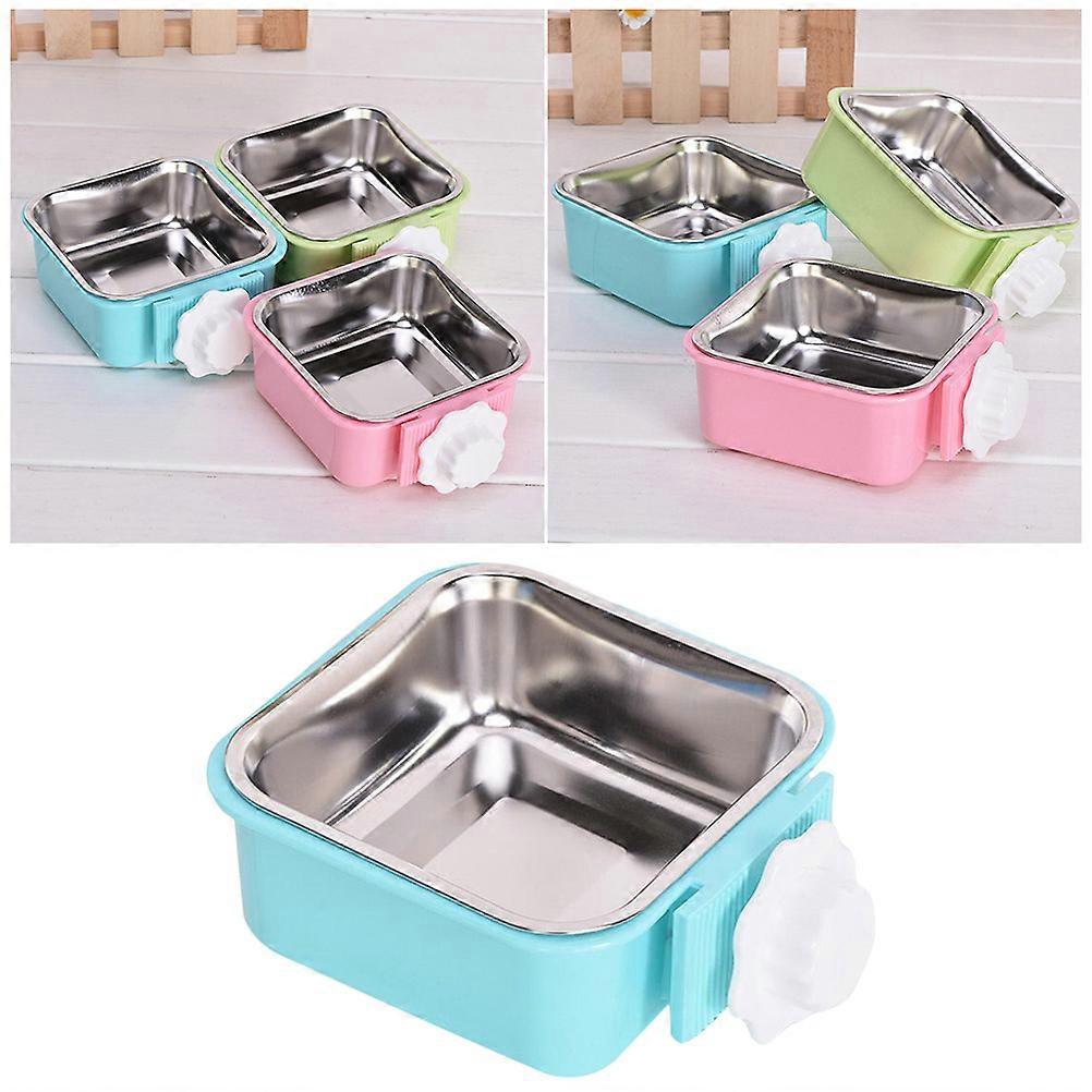 Hanging Pet Feeding Bowl for Dog Cat -Blue Color with Fixed Firmly Function 1Pack