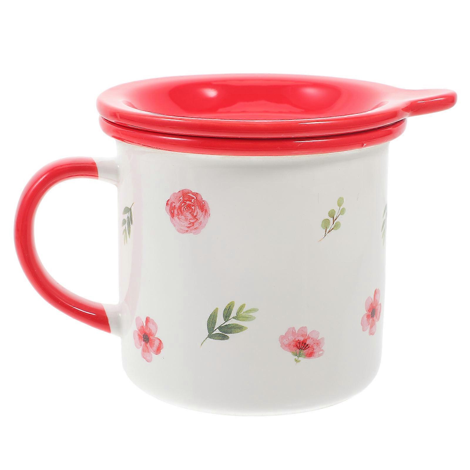 Cylindrical Tea Mug With Lid Ideal For Hot And Home Use Lightweight Ceramic Water Storage 2 Sets