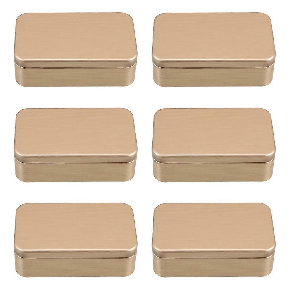 18Pcs Tinplate Boxes with Lids for Keepsake Storage Golden Metal