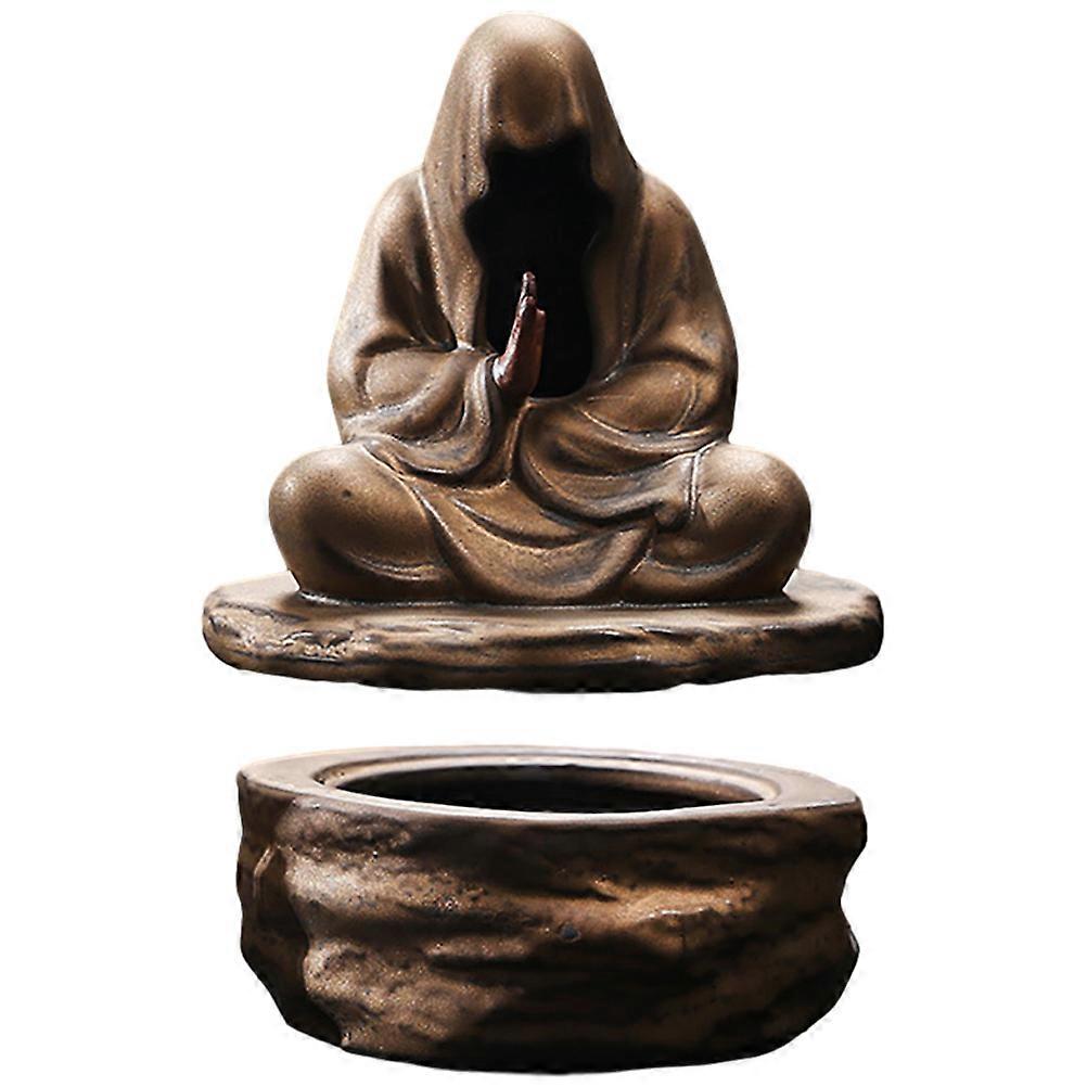 Censer Burner Ceramic Incense Holder Table Decorations Light Brown Unique Design For 1Pcs