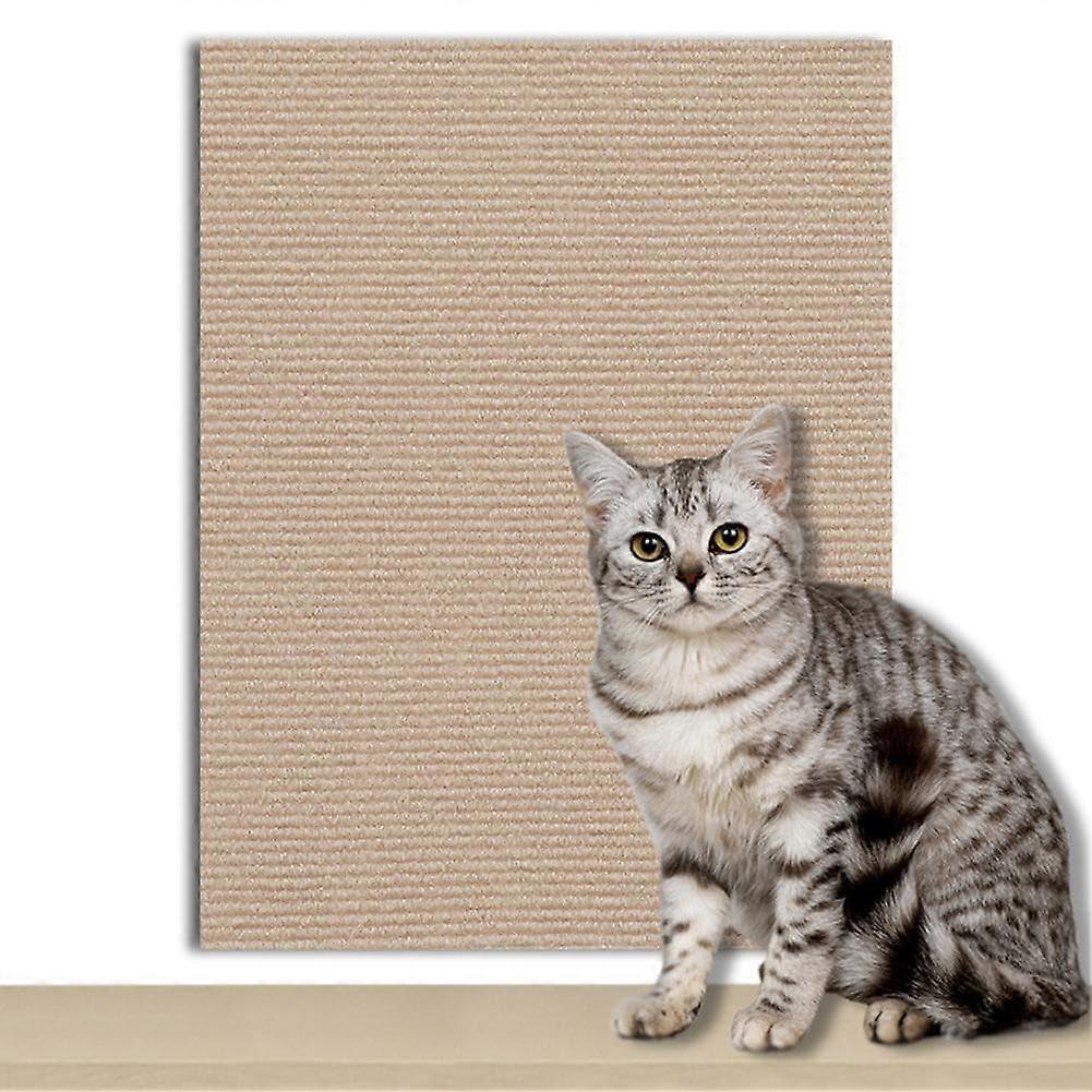 Cat Scratching Mat Climbing Board 200x30cm  Felt Khaki Reusable Furniture Protector For Sofa And Walls