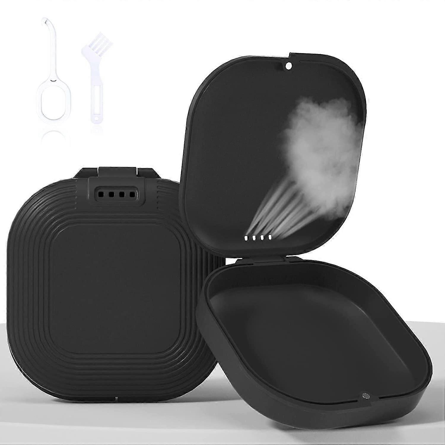 Retainer Case, Slim Aligner Case With Vent Holes, Invisalign Mouth Guard Case, Retainer Case With Removal Tool Brush