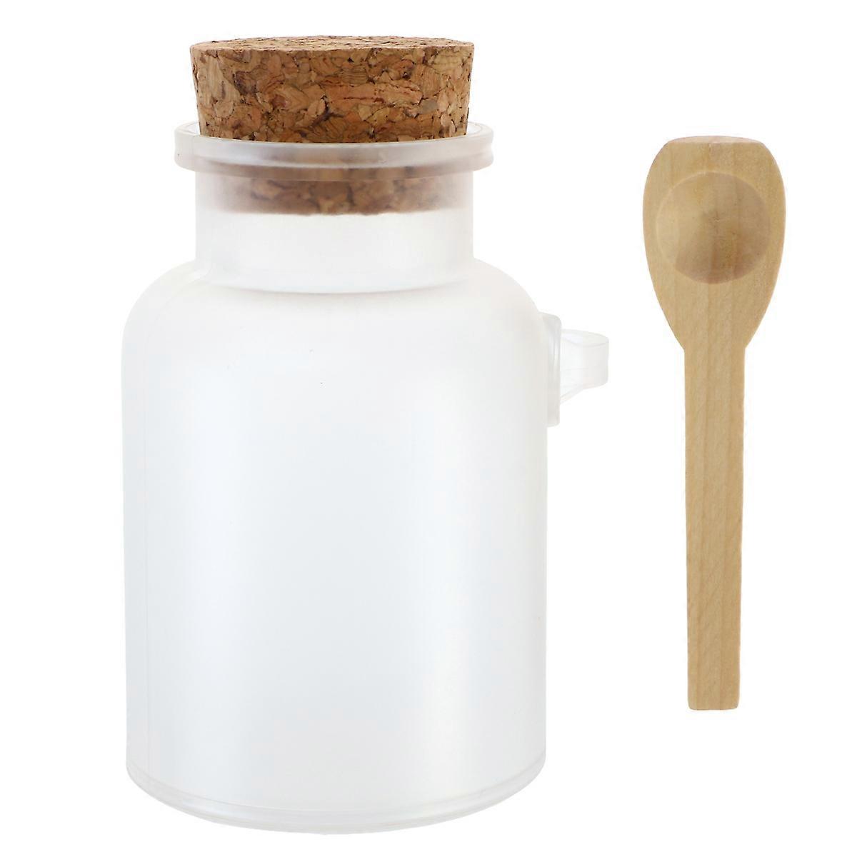 Storage Jar For Bath Salts Perfect For Daily Use 1Pack Durable Plastic With Cork And Attached Spoon