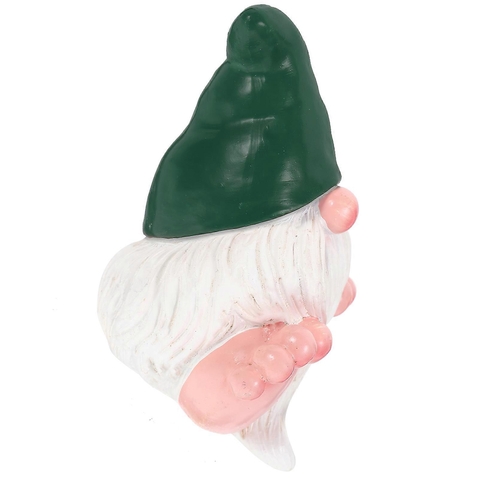 Resin Gnome Ornament Figurine for Yard Lawn 5Pcs Green Garden Decor