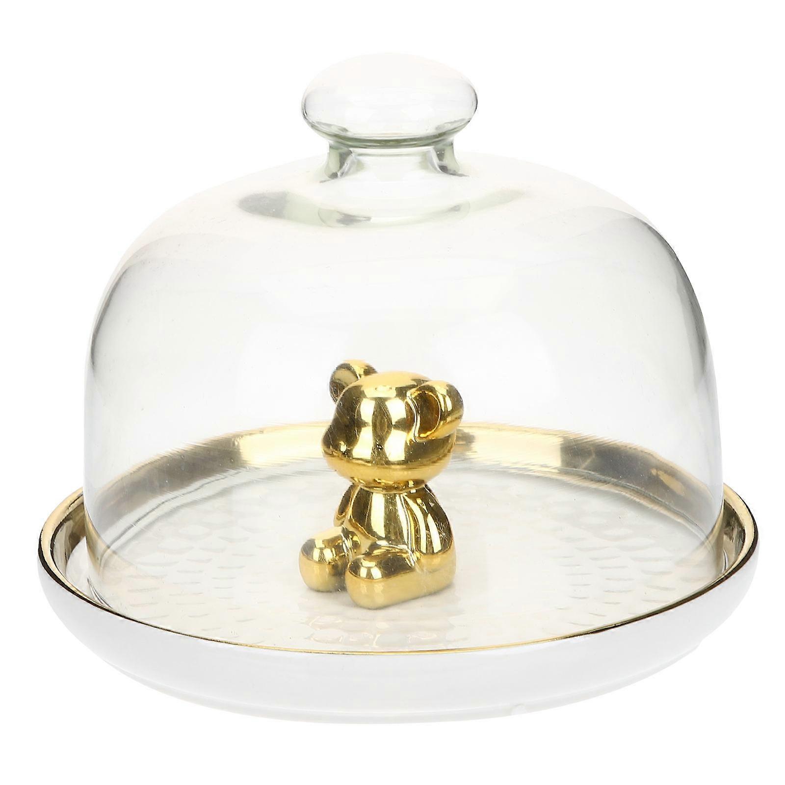 Multi-Functional Dessert Plate Cake Tray With Dust-Proof Dome For Home Use Afternoon Tea 3 Sets