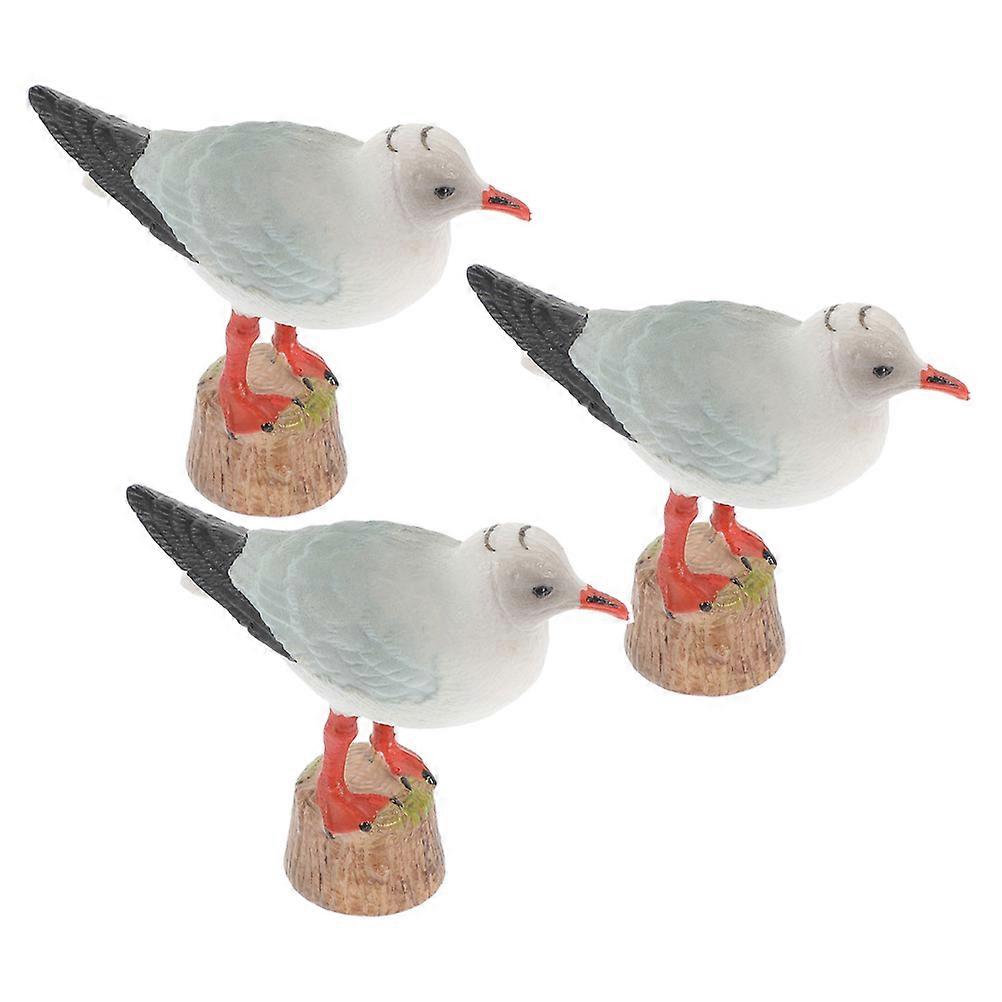 Nautical Seagull Figurine Plastic Bird Statue for Home Decor 9Pcs