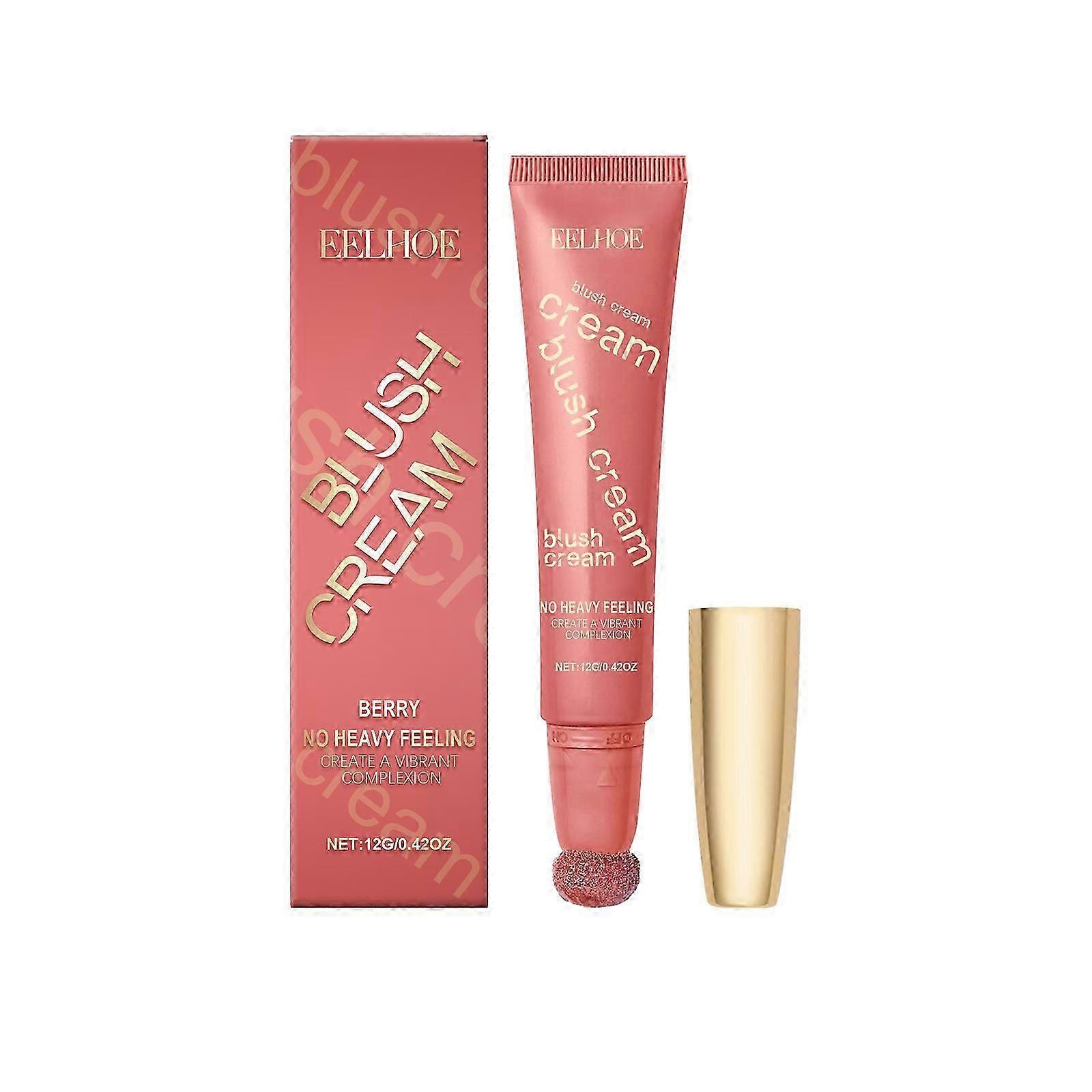 Shimmery Berry Blush Cream - Lightweight, Natural Rosy Glow Makeup with Easy Twist Application, Enriched with Magnesium Sulfate & Xanthan Gum for Radi