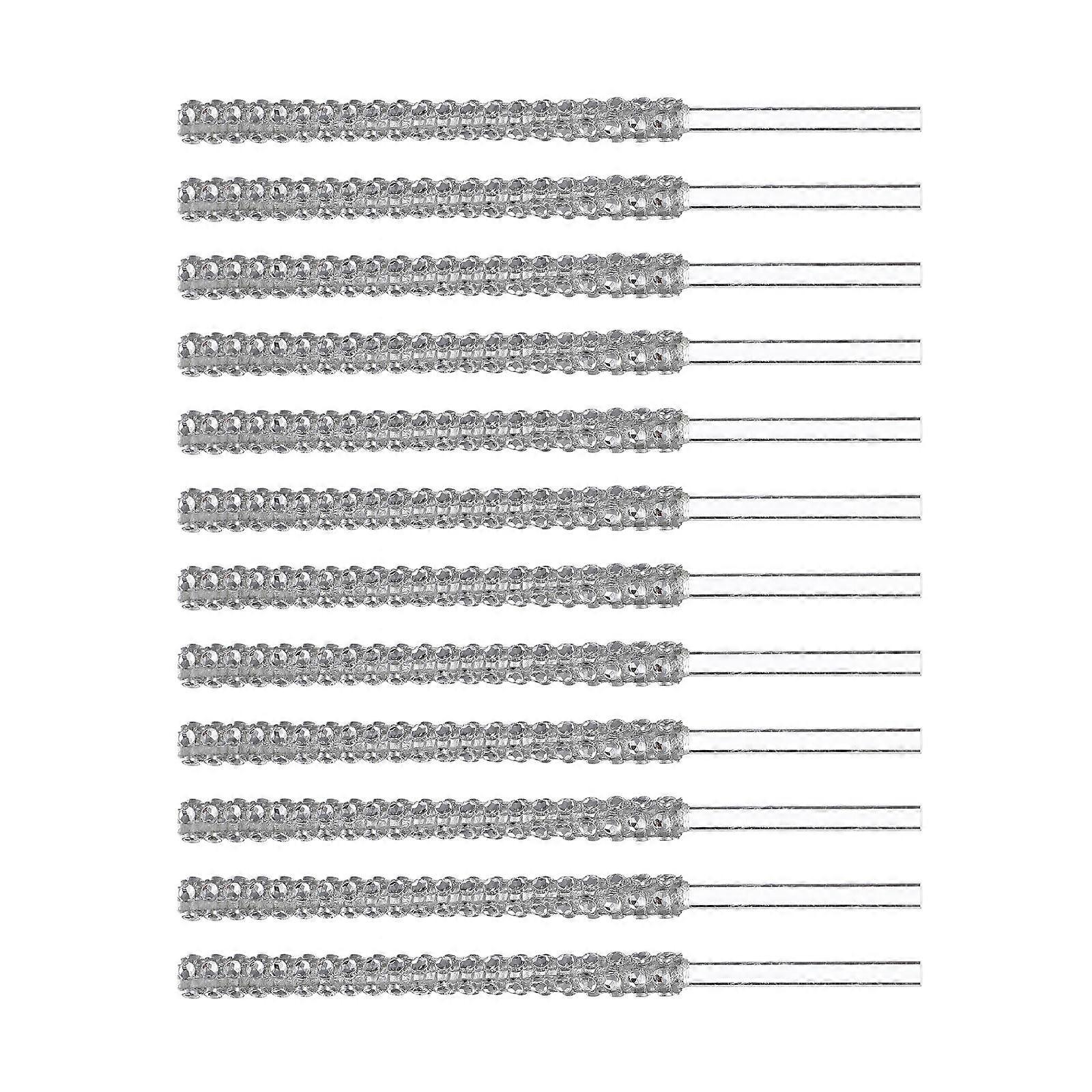 Acrylic Candy Sticks Decorative Apples Sticks for Decor 10Pcs Silver