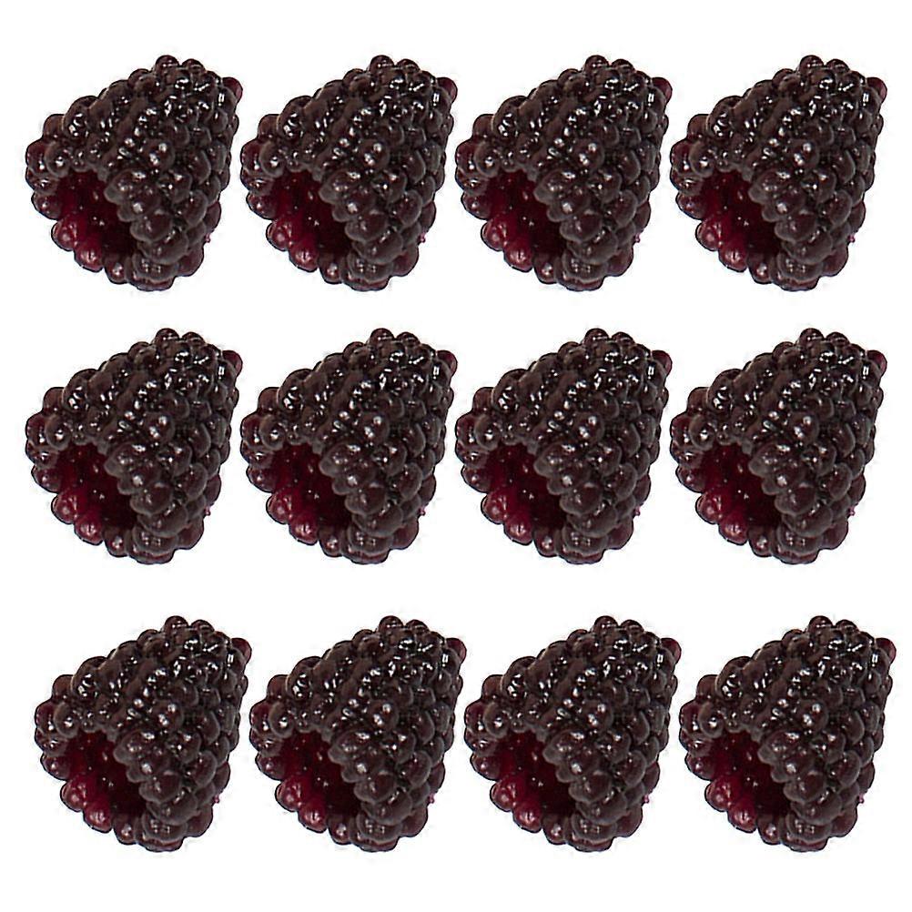 Realistic Fake Raspberry Decoration 12Pcs Party Table Decorative Ornament Artificial Raspberry Model 2.30X1.50X1.50CM PVC