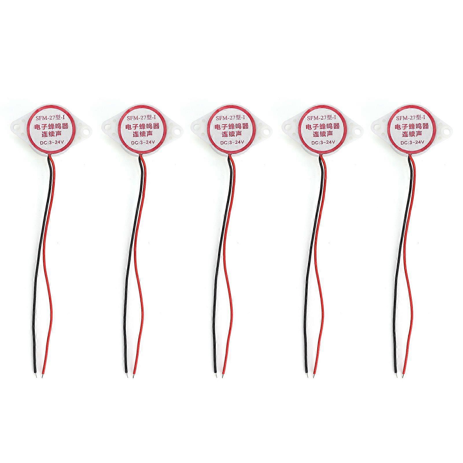 5Pcs Alarm Buzzer Continuous Beep Piezo Active HighDecibel Signal Sounder 95dB DC324V(White )