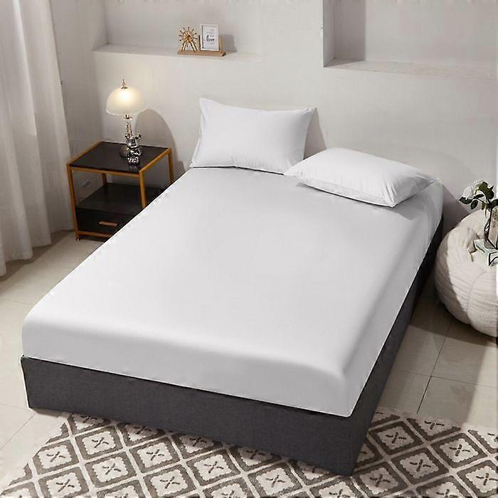 Cotton thread fitted sheet 90x200 cm white