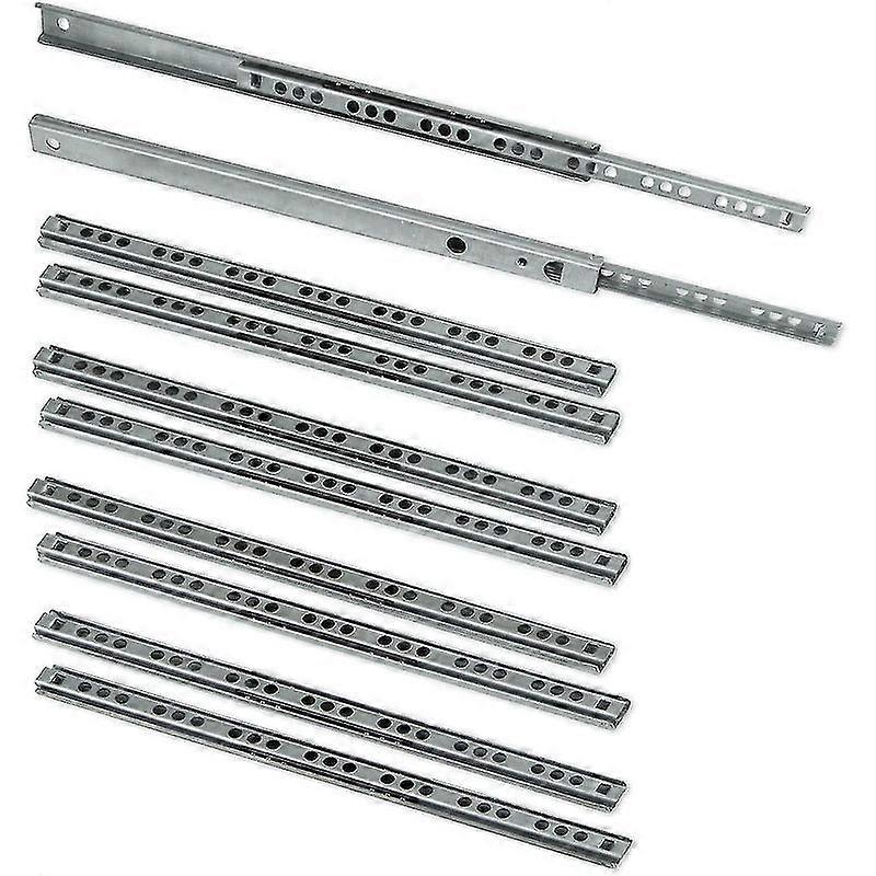 Luxora Pack Of 5 Pairs (10 Pieces) Slides/ball Slides Extract Part 17mm X 278mm For Drawer Zinc Plated
