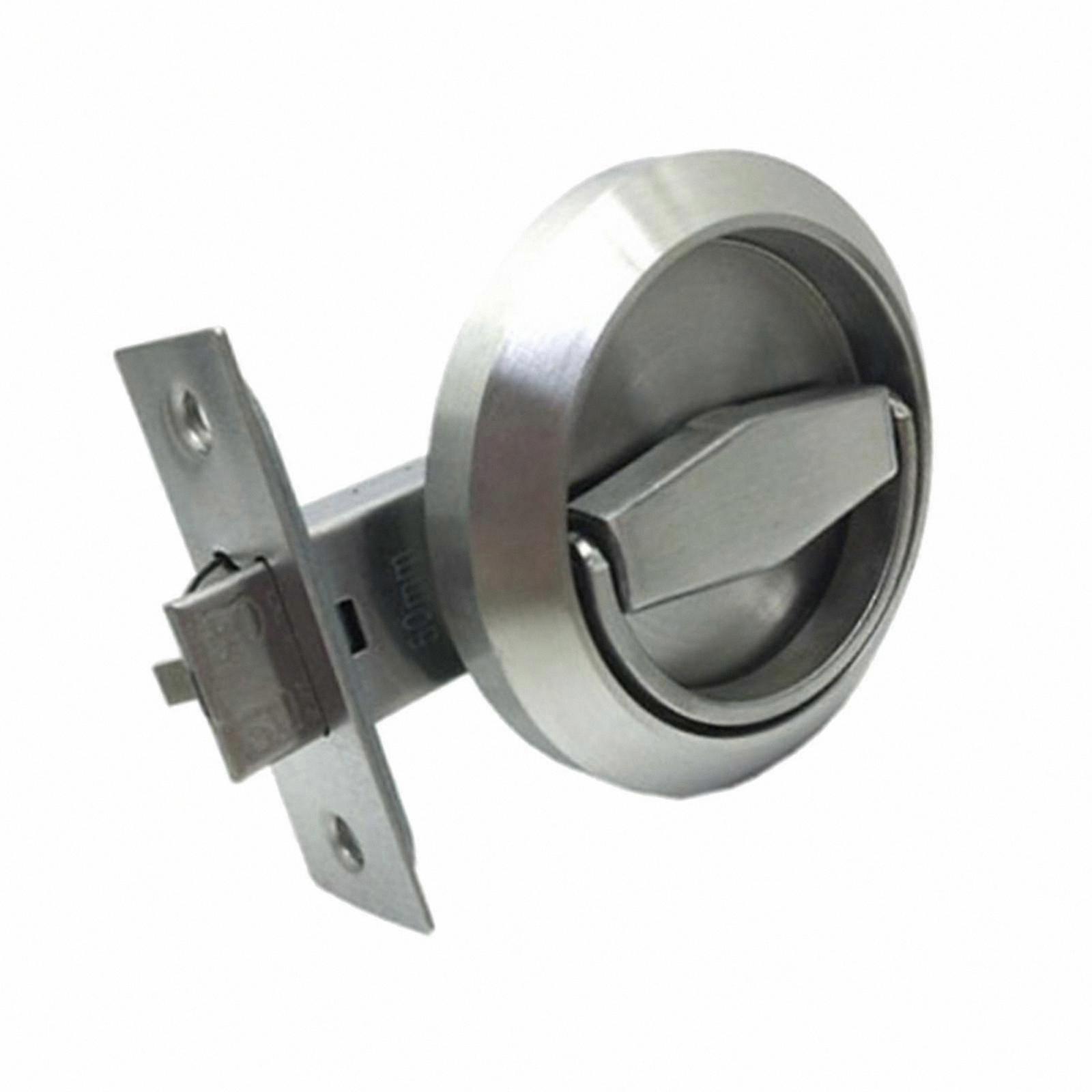 Round Recessed Door Handle with Lock, Durable Knob Pulls for Home Security Hardware Installation