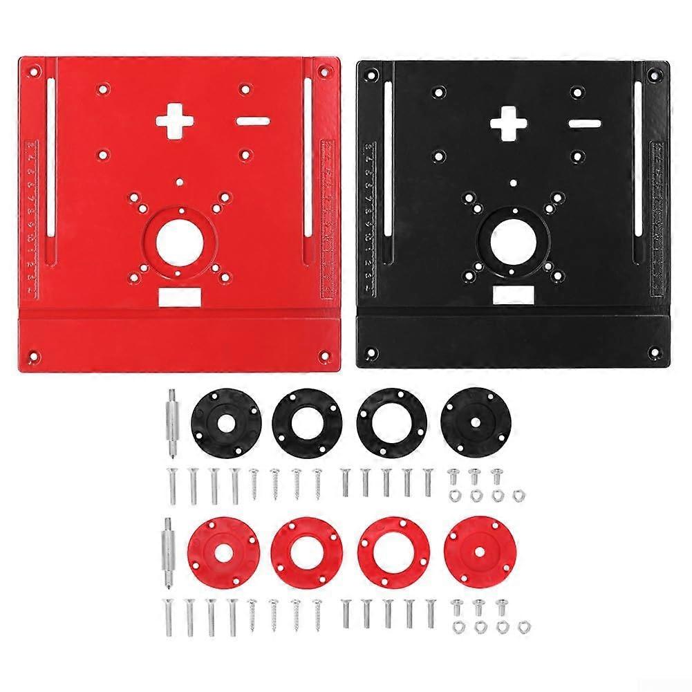 Router Table Insert Plate Aluminum Alloy Black Efficiency For Precise Woodworking