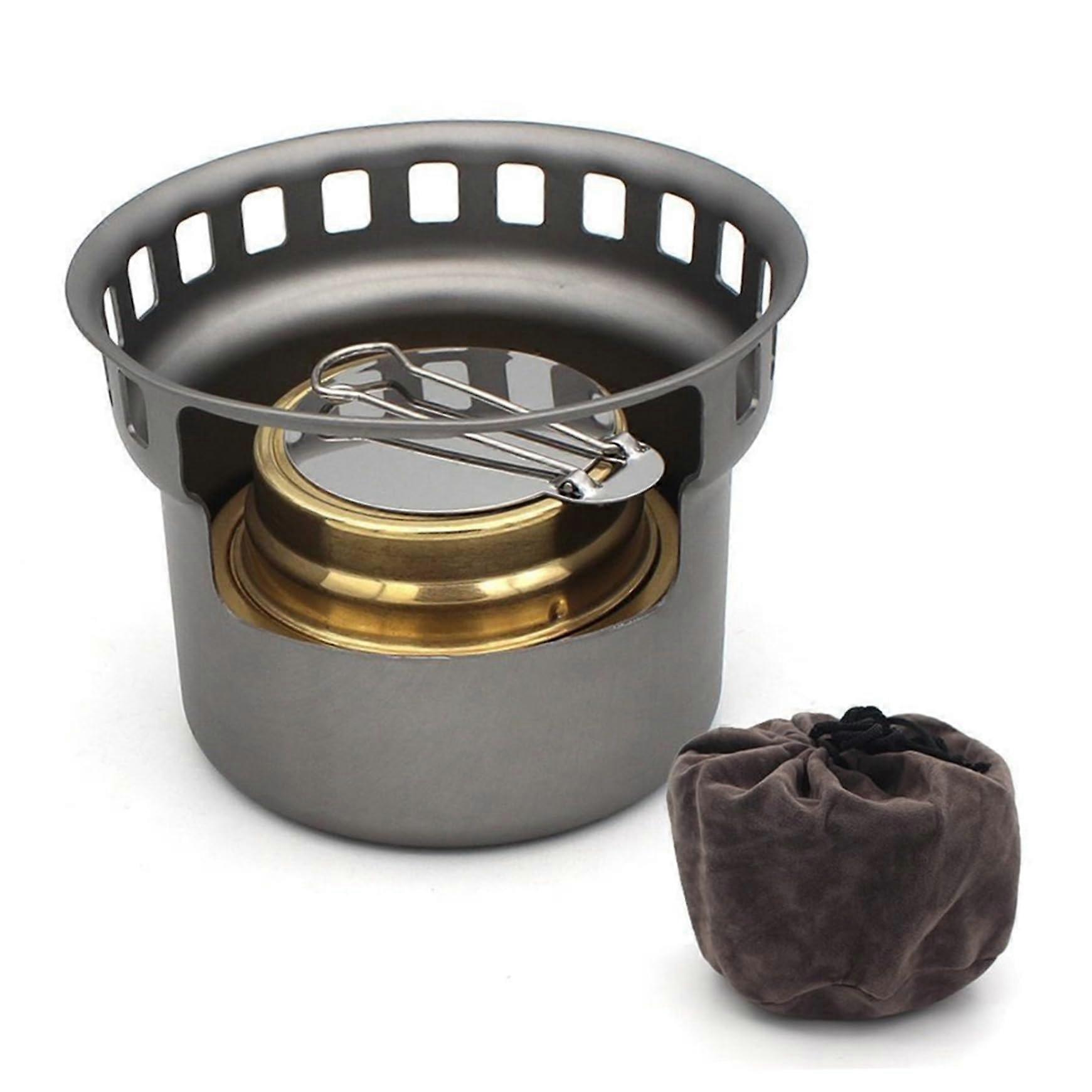 Titanium Alcohol Stove Spirit Burner MultiFuel Ultralight Camping Stove With Stands And Brackets For Backpacking