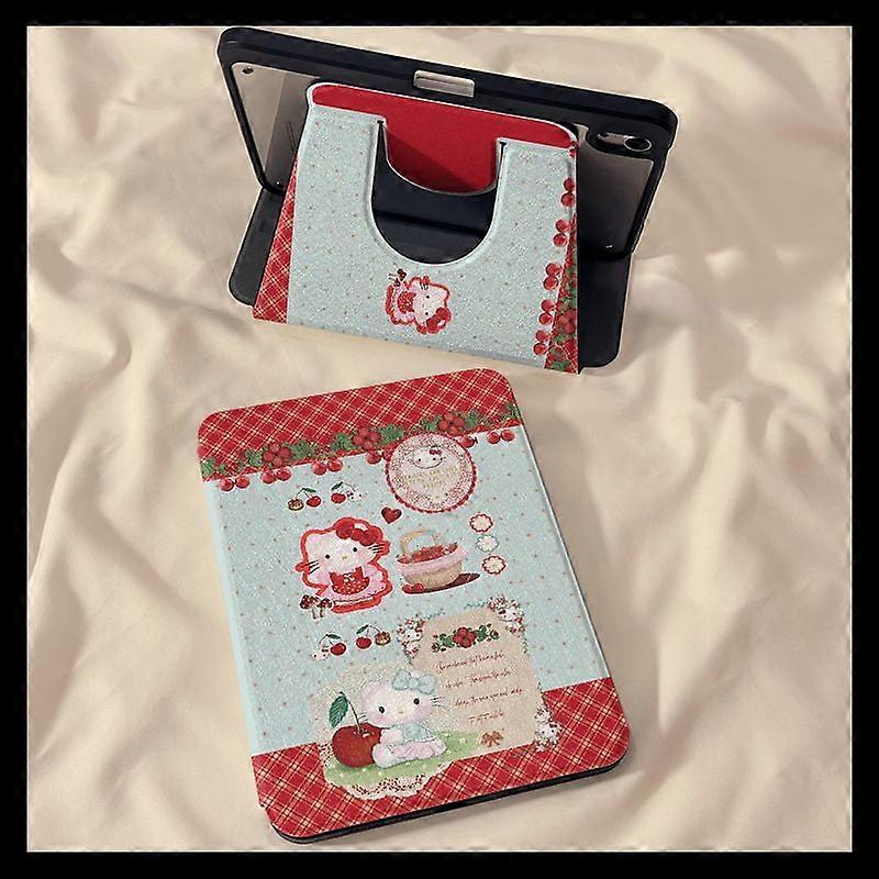 Κινούμενα σχέδια κερασιάς KT γάτα συμβατό με προστατευτικό κάλυμμα tablet ipad10 περιστροφή 360 μοιρών υποδοχή πένας Air5/6 789 ακρυλικό 10.9