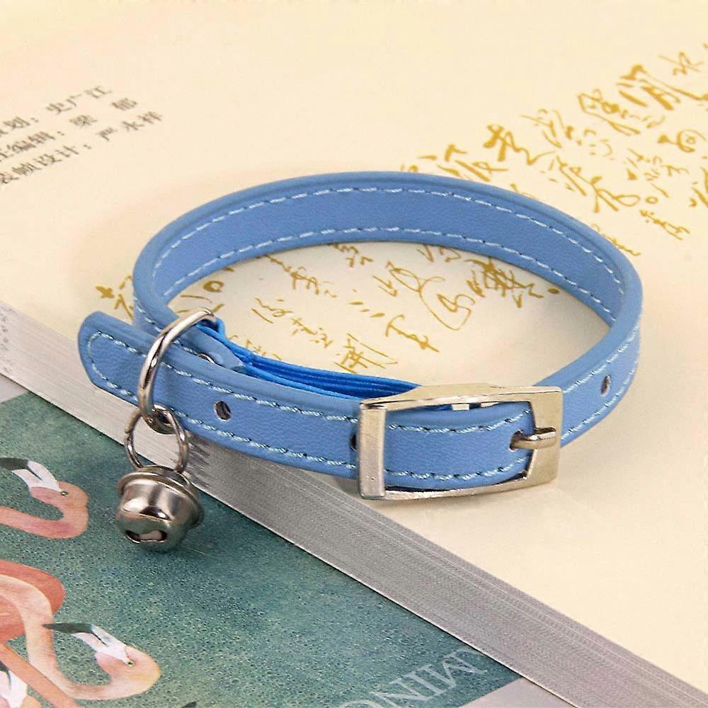 Soft PU Leather Cat Collar With Bell Safety Anti suffocating Collars For Cats Kitten Pet Puppy Necklace Adjustable XS S Red