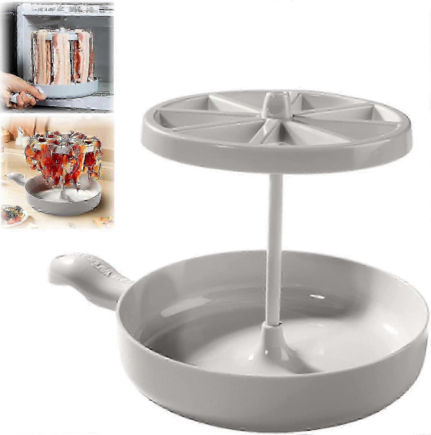 Microwave Bacon Cooker, Microwave Bacon Dish, Bacon Wizard Microwave Crispy Bacon Maker, Bacon Grease Saver, Microwave Barbecue Grill Cooker Pre miao7