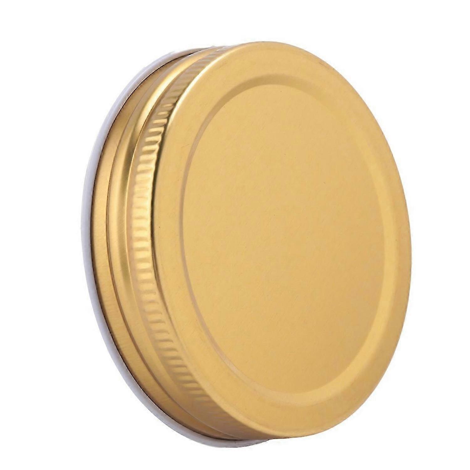24 Packs Jar Lids Regular Mouth Leak Proof Secure Storage Solid Caps (Gold)