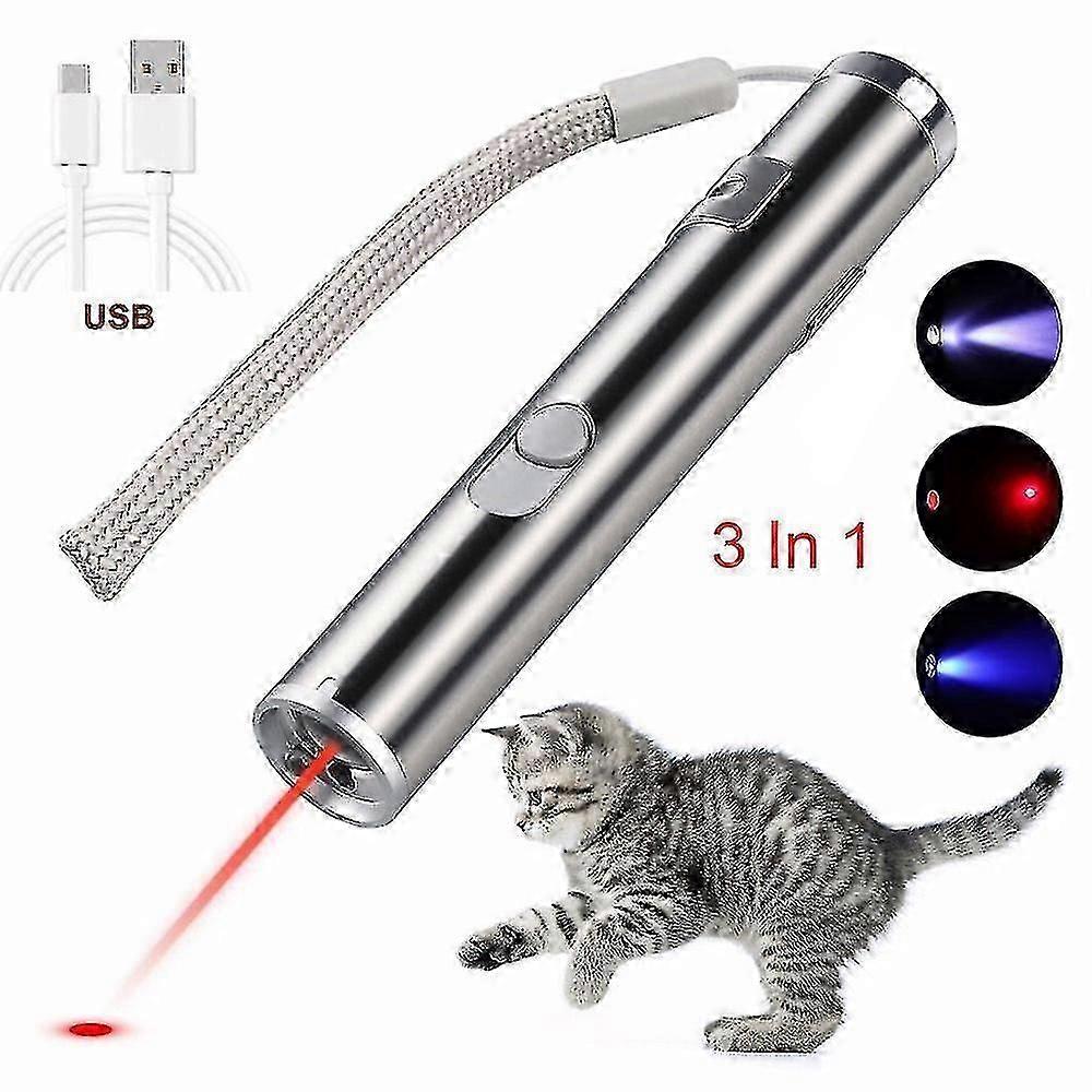 3 In 1 Red Laser Pen Black Strong Visible Light Beam Laserpointer Military Laster Pointer Pen Usb Re