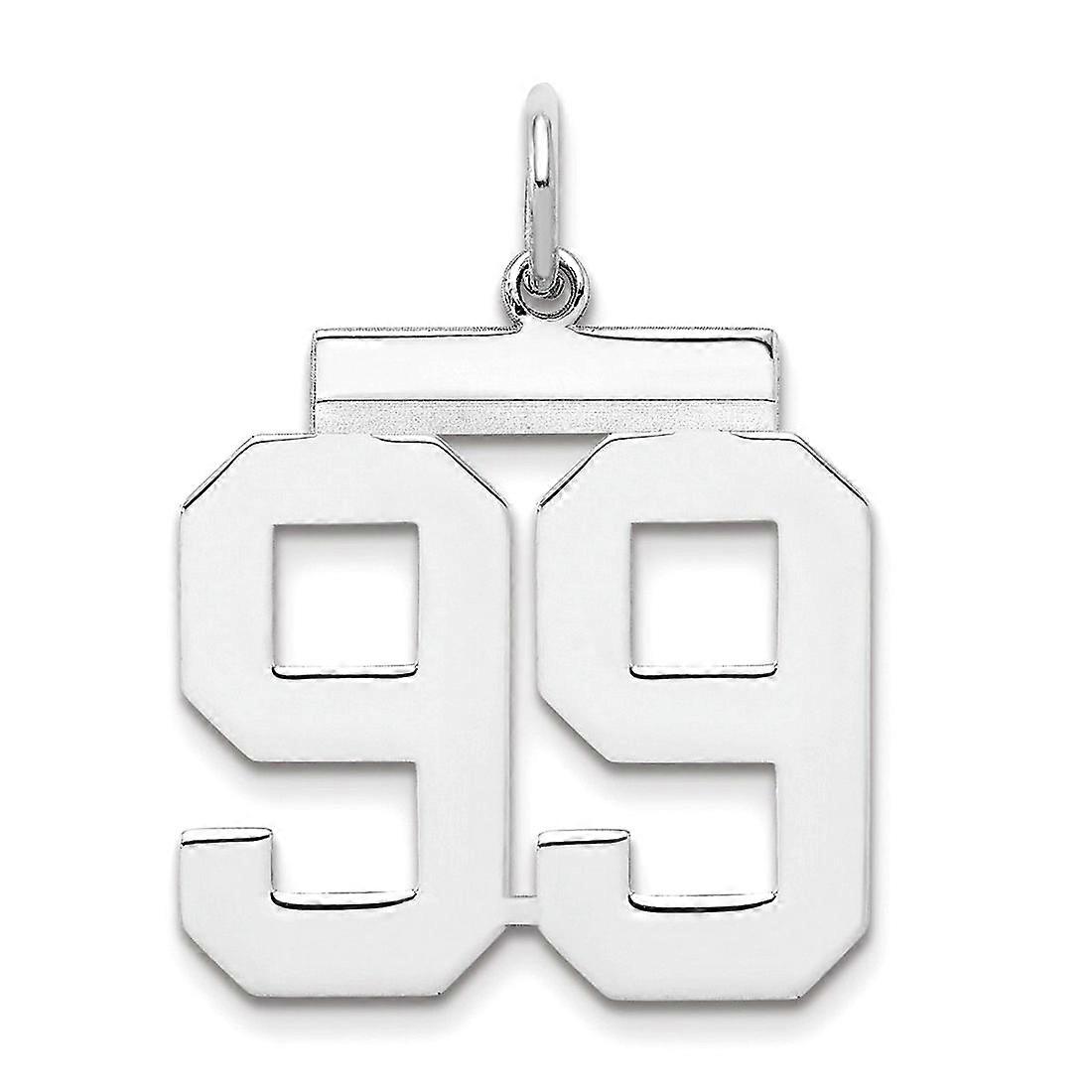 16mm 925 Argent Sterling Medium Polonais Pendentif Collier Sport jeu Numéro 99-Pendentif pour Femmes