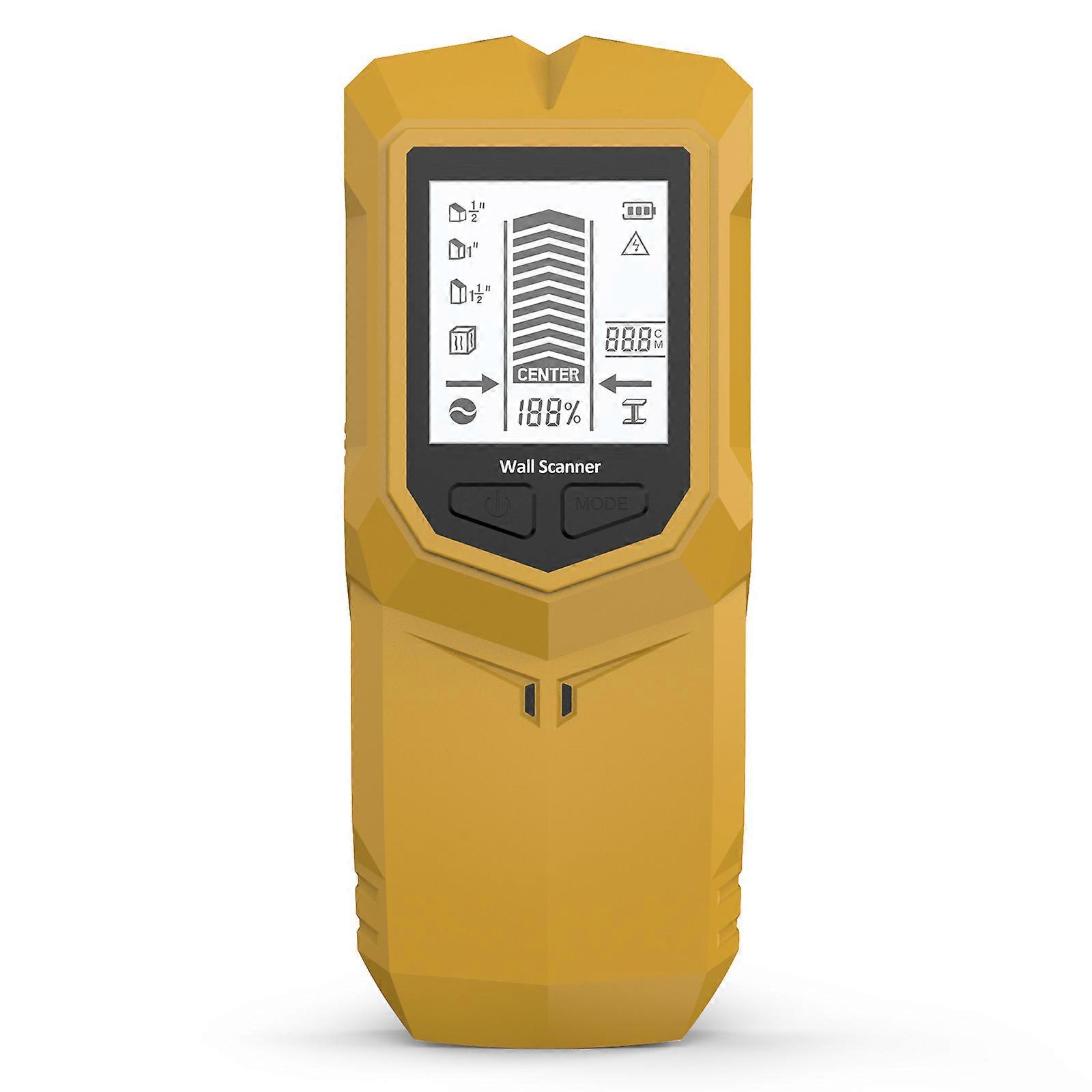 Precise Handheld Wall Scanner For Metal Detection In Wall Floor Ceilings Construction Projects Locating Metal Pipe Nails  Yellow