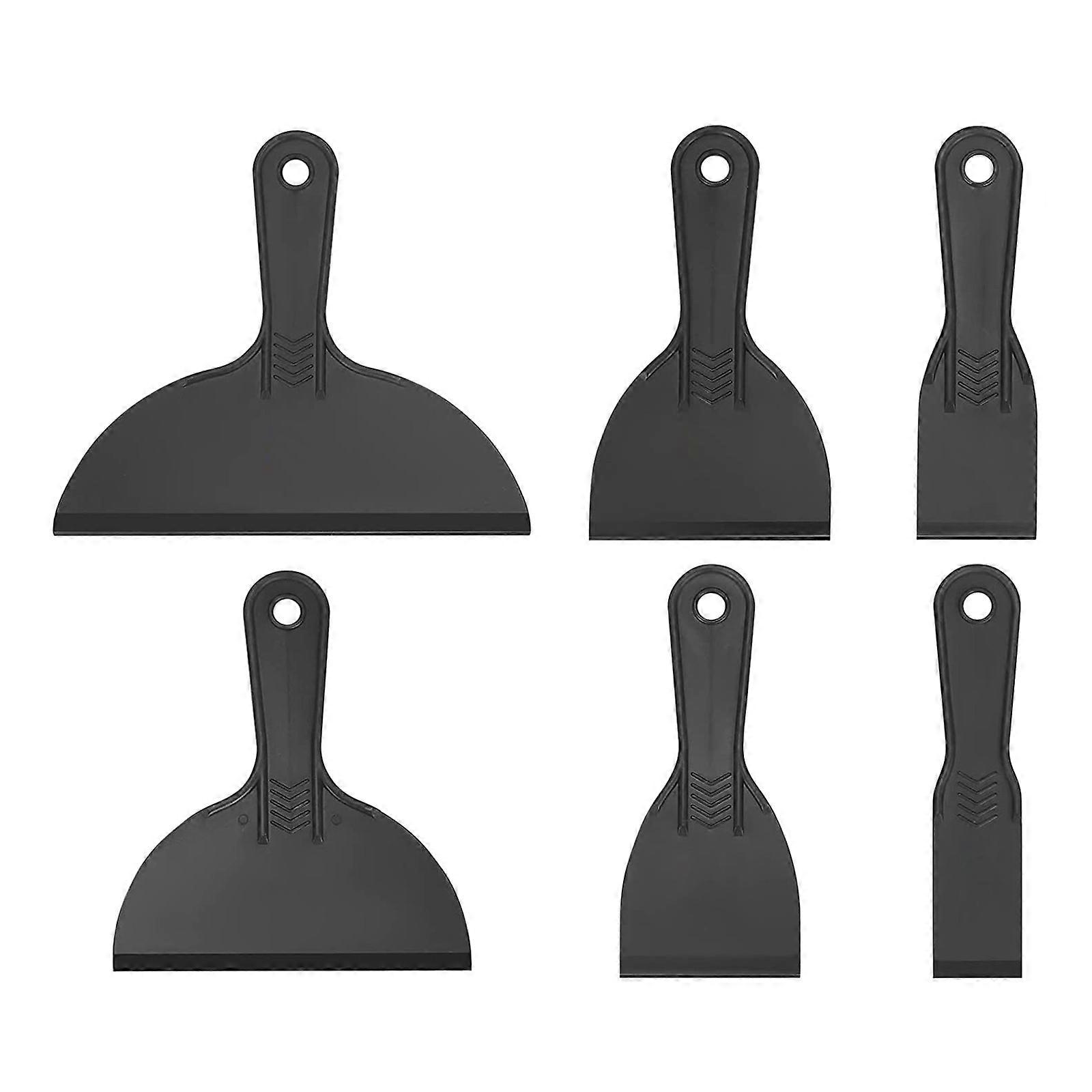 Pack of 6 Plastic Putty Knife Set, 6 Pack for Removing Wallpapers, Mud for Paint Stripping Tool Scraper Tool Multicolor