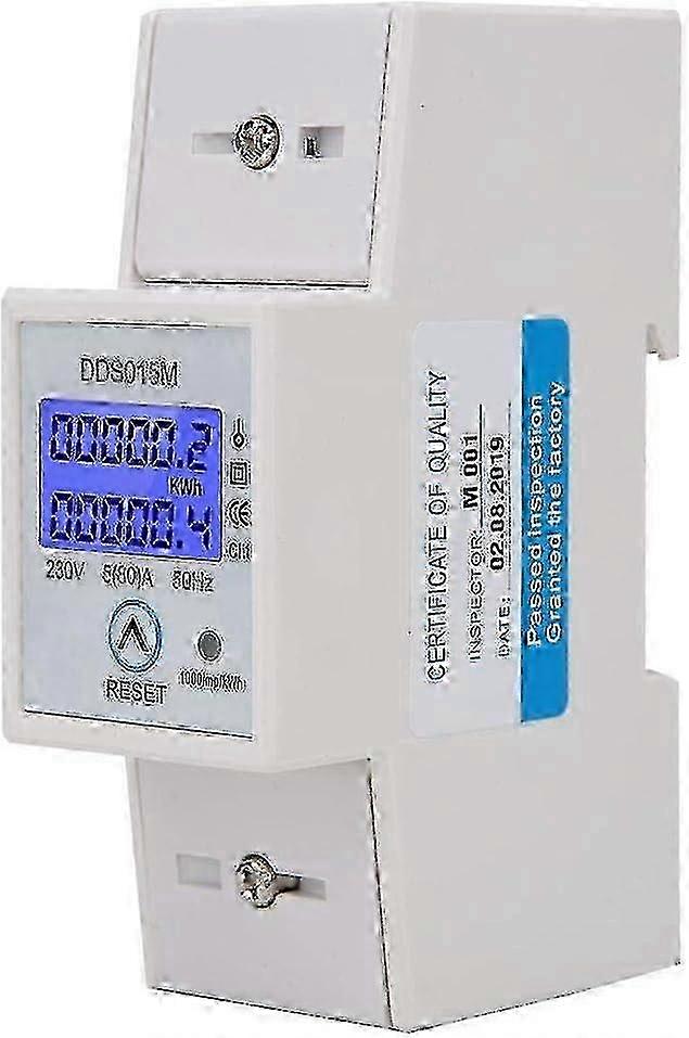 Single-phase Digital Energy Meter with Resettable Display for Rail Type Installation
