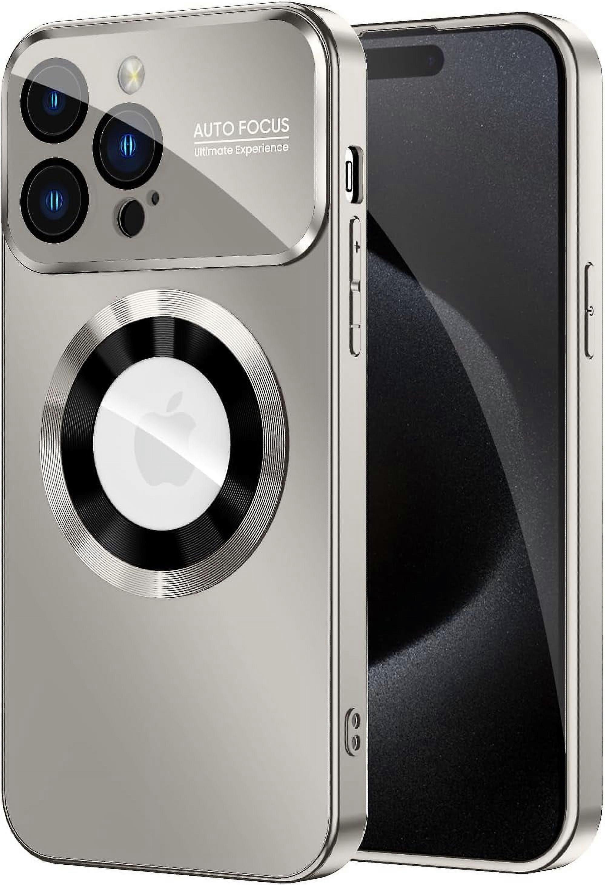 Phone Case Magnetic for iPhone 15 Pro Max, Compatible with MagSafe, Built-in Lens Protector, Logo View, Military-Grade Drop Proof Cover