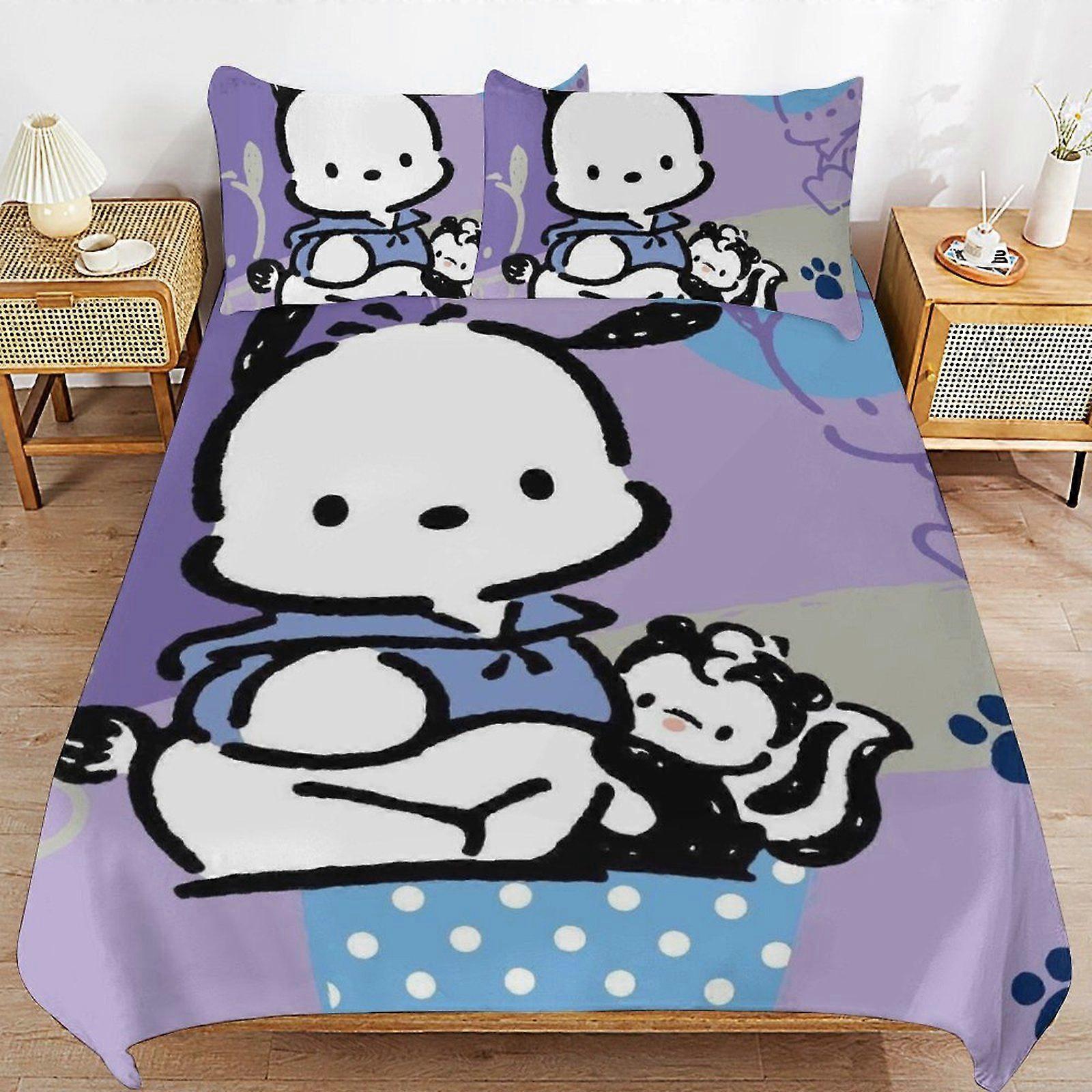 W113 Sanrio Durable Stitch Pattern Rest Comfort Feel Breathable Zip Fabric Duvet Cover Sets Nightly M113