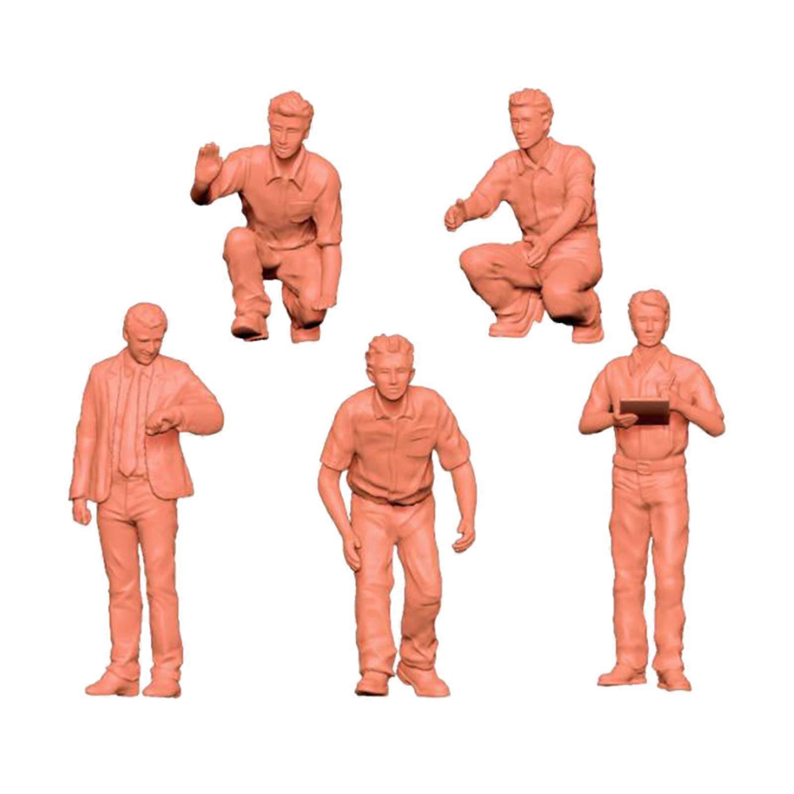 5 Pieces 1:64 Scale Miniature Figures Models Tiny Decorative Small Painted