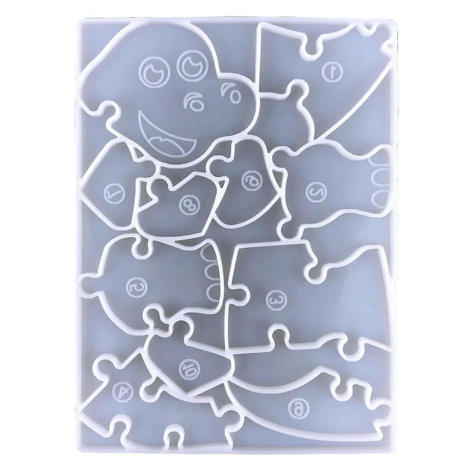 HeroNeo Resin Molds DIY Dinosaur Puzzle Silicone Resin Mold DIY Art Resin Mold Jigsaw Puzzle Epoxy Resin Molds for DIY Art Craft